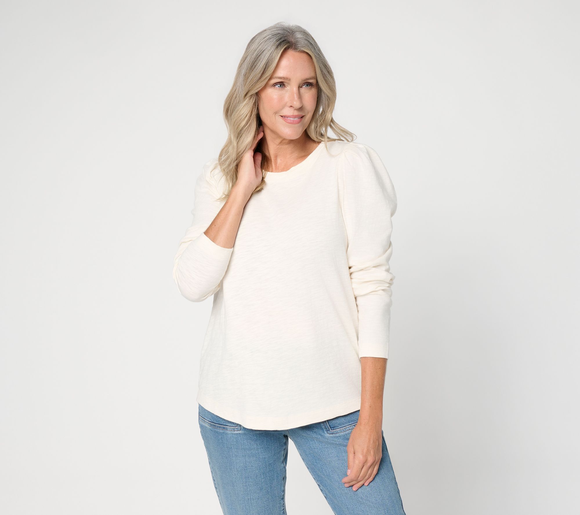 Studio Park x Amy Stran Cotton Puff Slub Puff Sleeve Tee