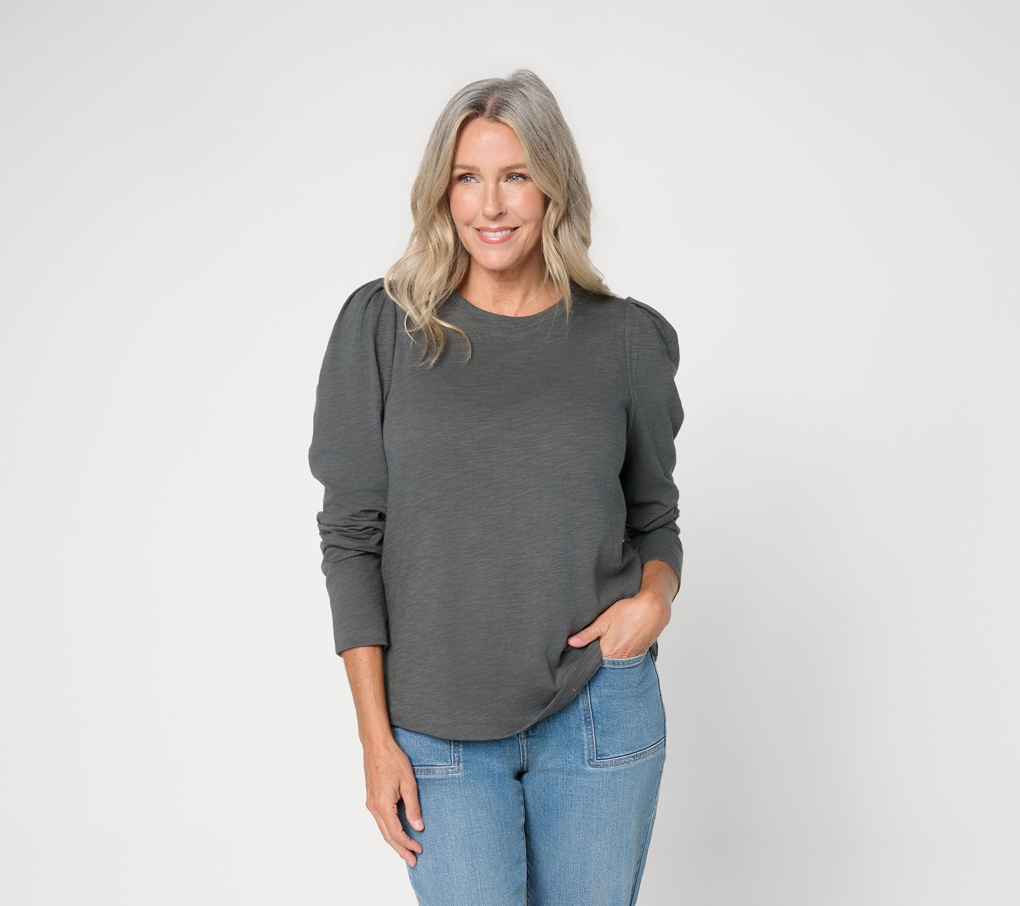 Studio Park x Amy Stran Cotton Puff Slub Puff Sleeve Tee