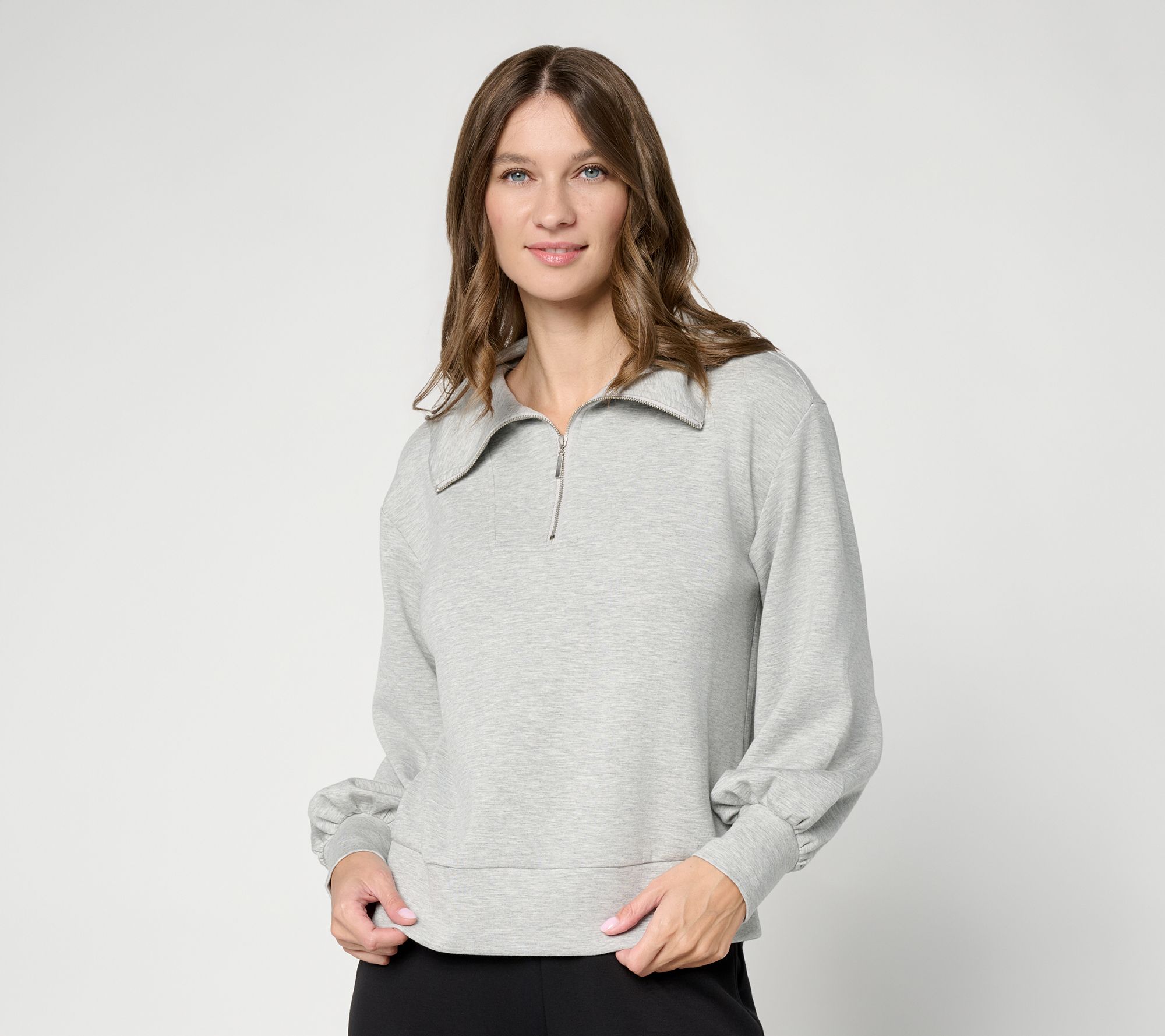 & BASICS Feather Weight Knit Funnel Neck Pullover | QVC