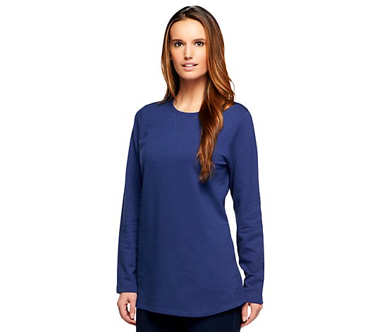 "As Is" Denim & Co. Active Petite French Terry Tunic