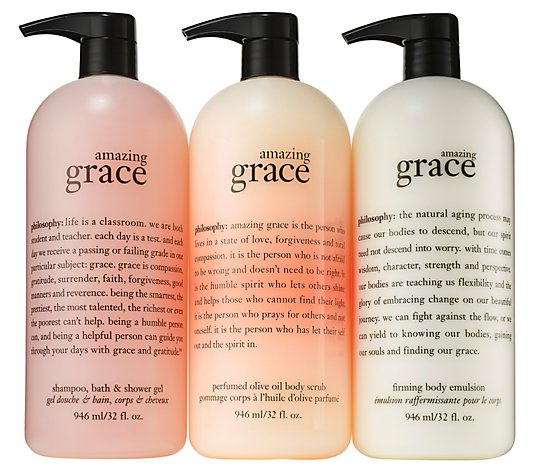 philosophy supersize grace cleanse & hydrate body care trio