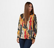 Laurie Felt Printed Woven Blouse with Tie - A372258