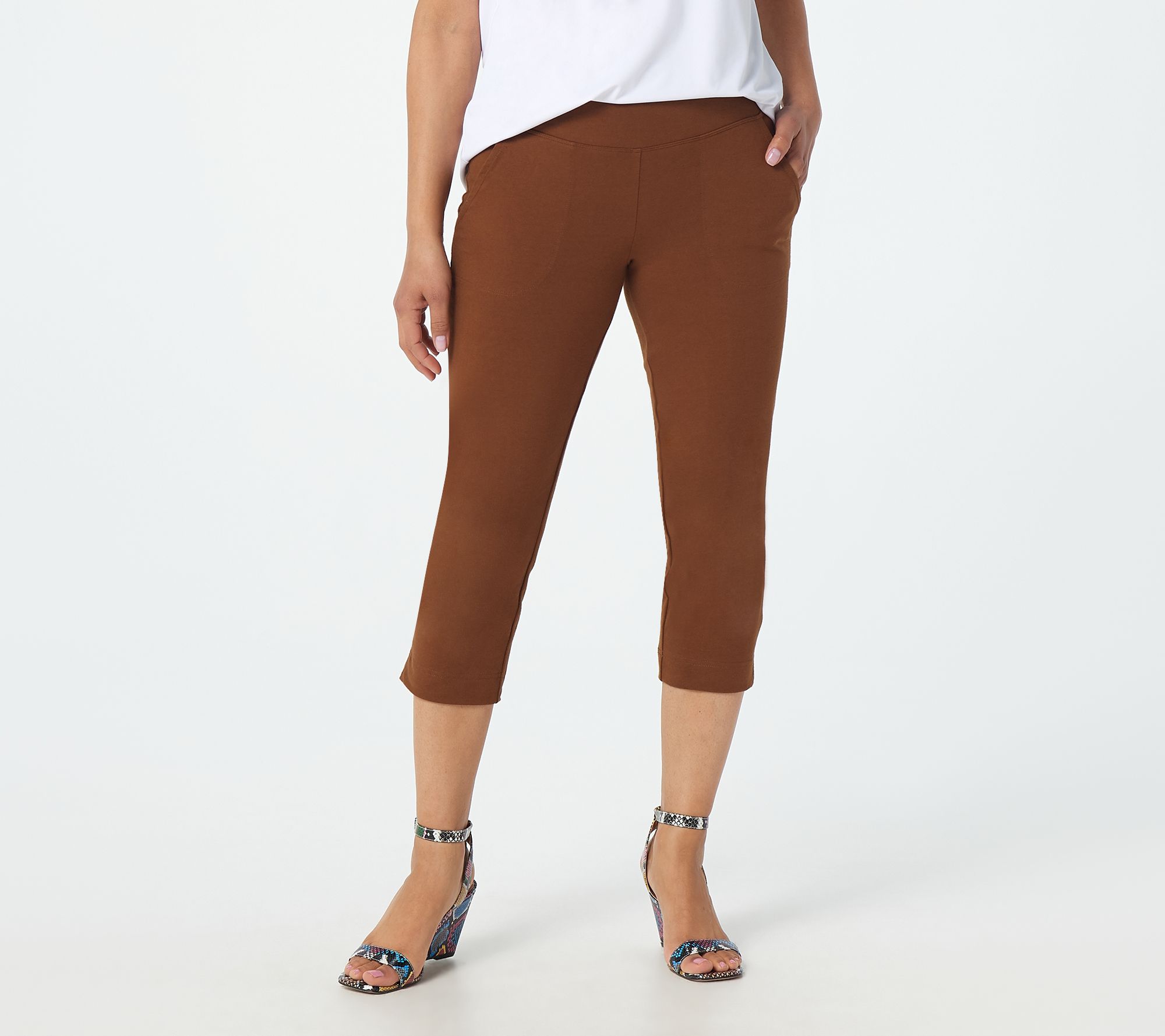 Wicked by Women with Control Tall Capri Pants w/ Pockets & Slits 