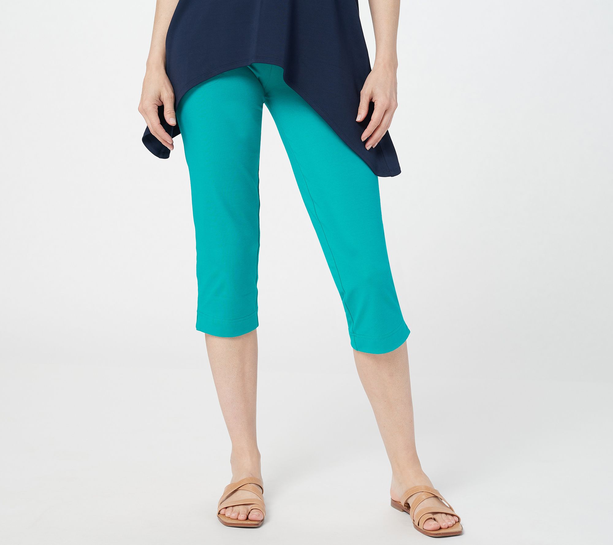 As Is Denim & Co. Active Tall Duo Stretch Skimmer Pants with