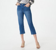 Denim & Co. Easy Stretch Denim Cropped Slim Straight Jeans