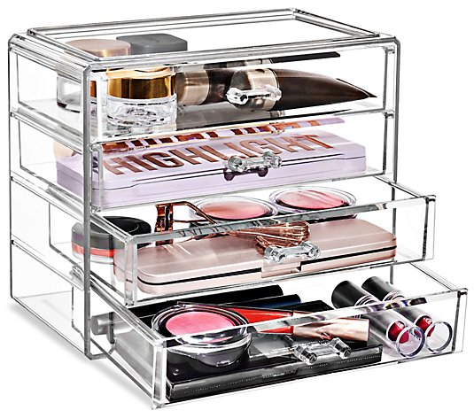 Sorbus Makeup & Jewelry Storage Case Display- 4Drawers