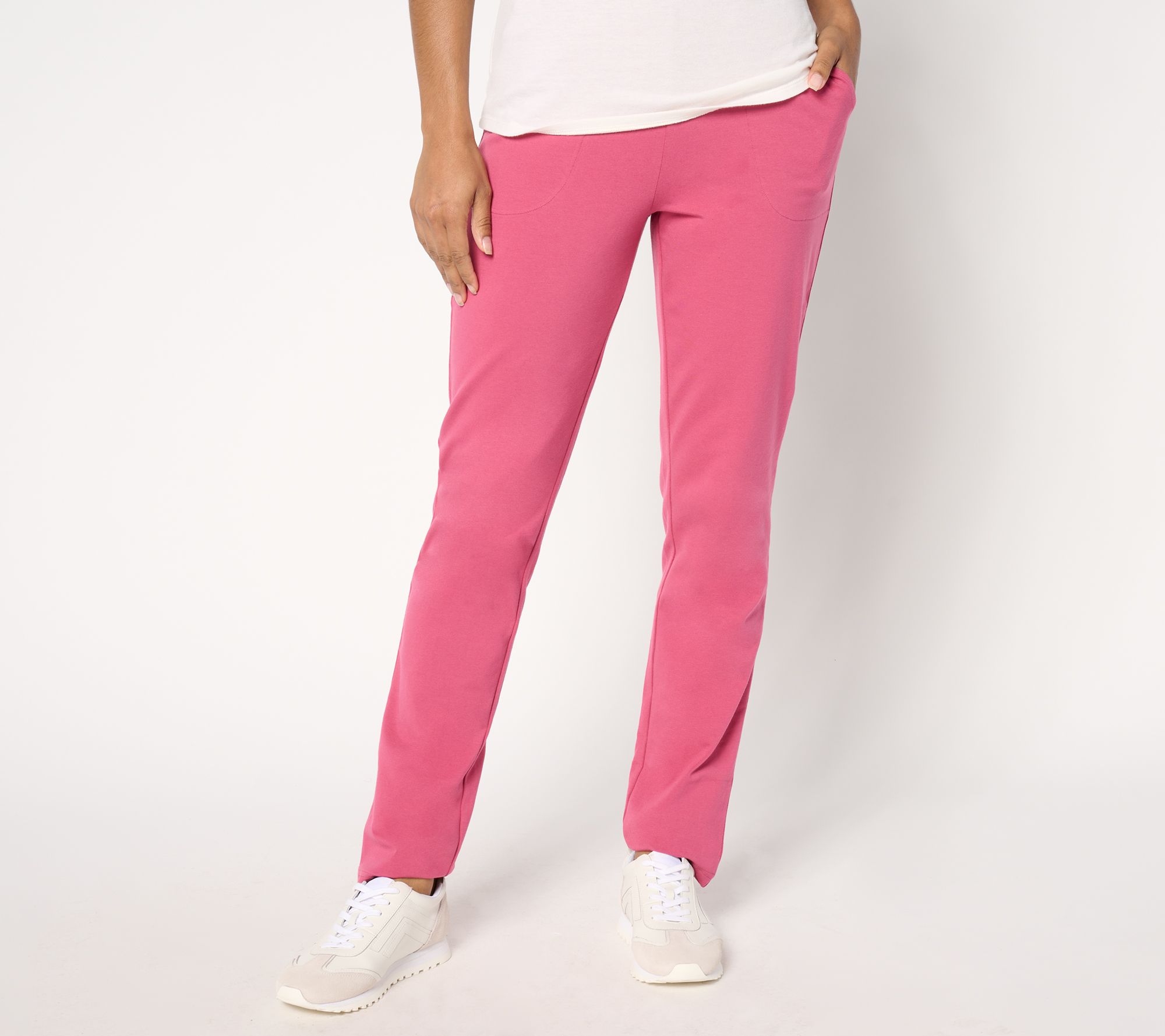Denim & Co. Active Tall Duo Stretch Slim Straight Pants