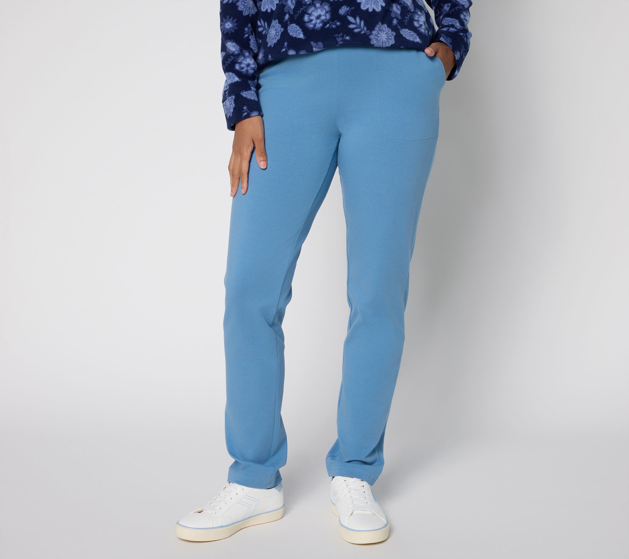 Denim & Co. Active Tall Duo Stretch Slim Straight Pants