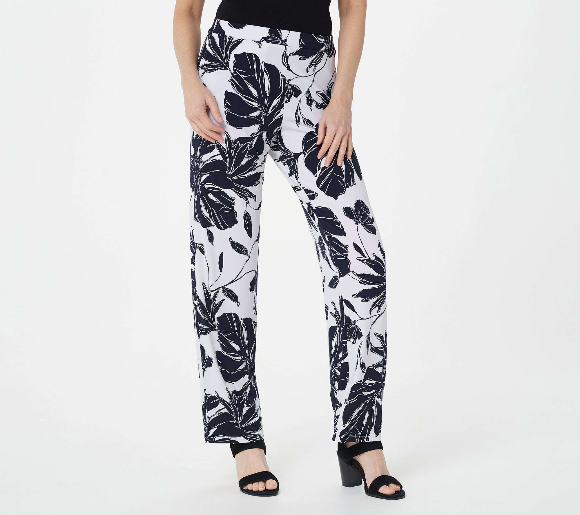 "As Is" Susan Graver Regular Printed Liquid Knit Pull-On Pants