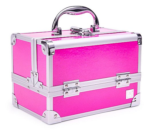 Caboodles Hot Pink Sparkle Love Me Train Case Organizer