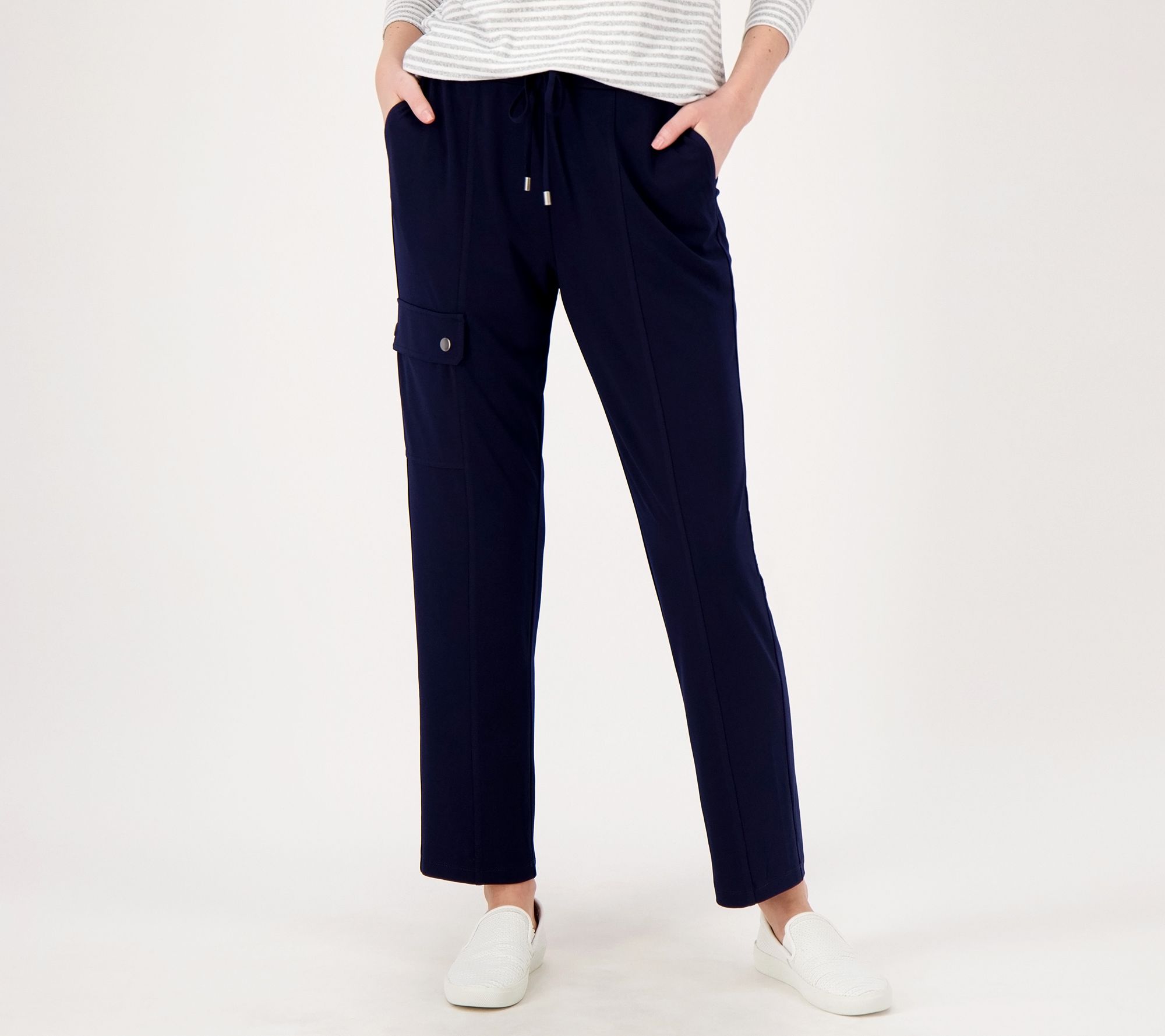 Susan Graver, Pants & Jumpsuits, Susan Graver Premium Stretch Slim Leg  Pullon Pants Womens Large Navy Blue