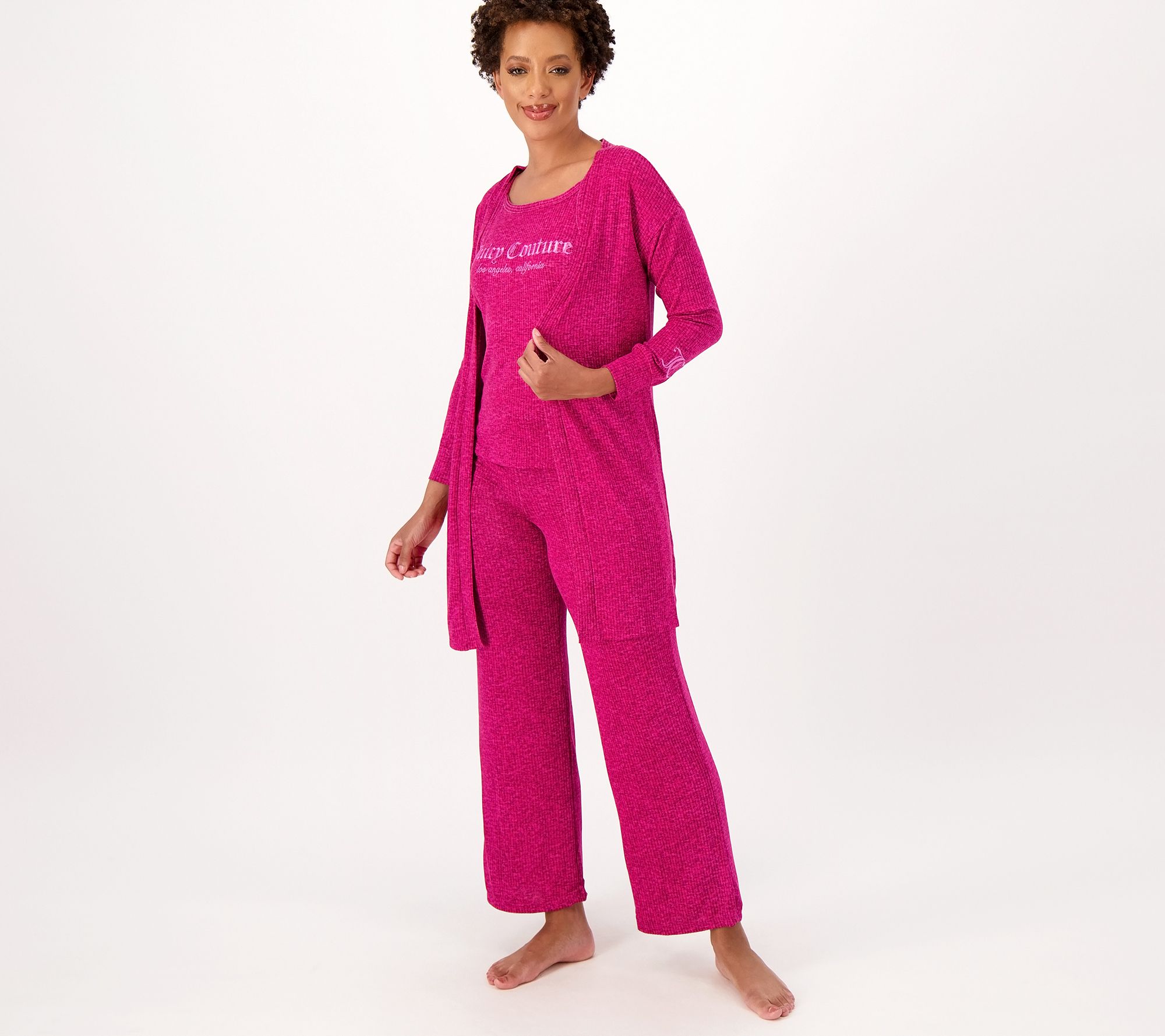 Juicy Couture Womens Plush Black Pajamas Shorts Pants Top Sleep Mask Set