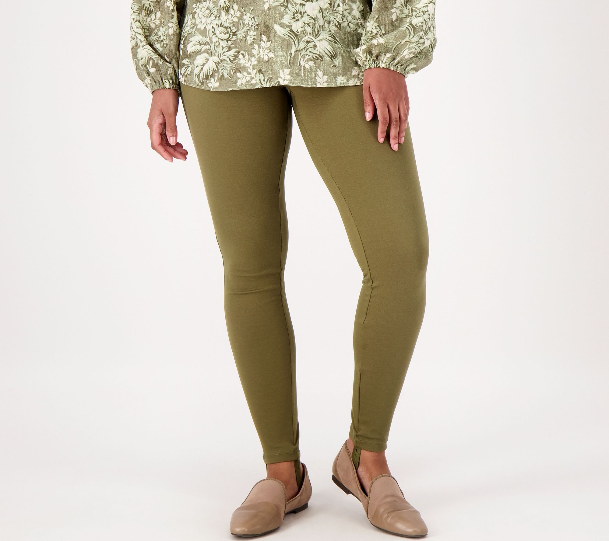 "As Is" Isaac Mizrahi Live! Petite 24/7 Stretch Stirrup Leggings