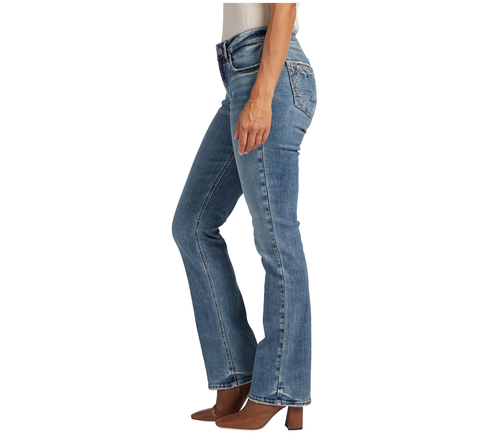 Silver Jeans Co. Suki Mid Rise Slim Bootcut Jea ns - ECF315 - QVC.com
