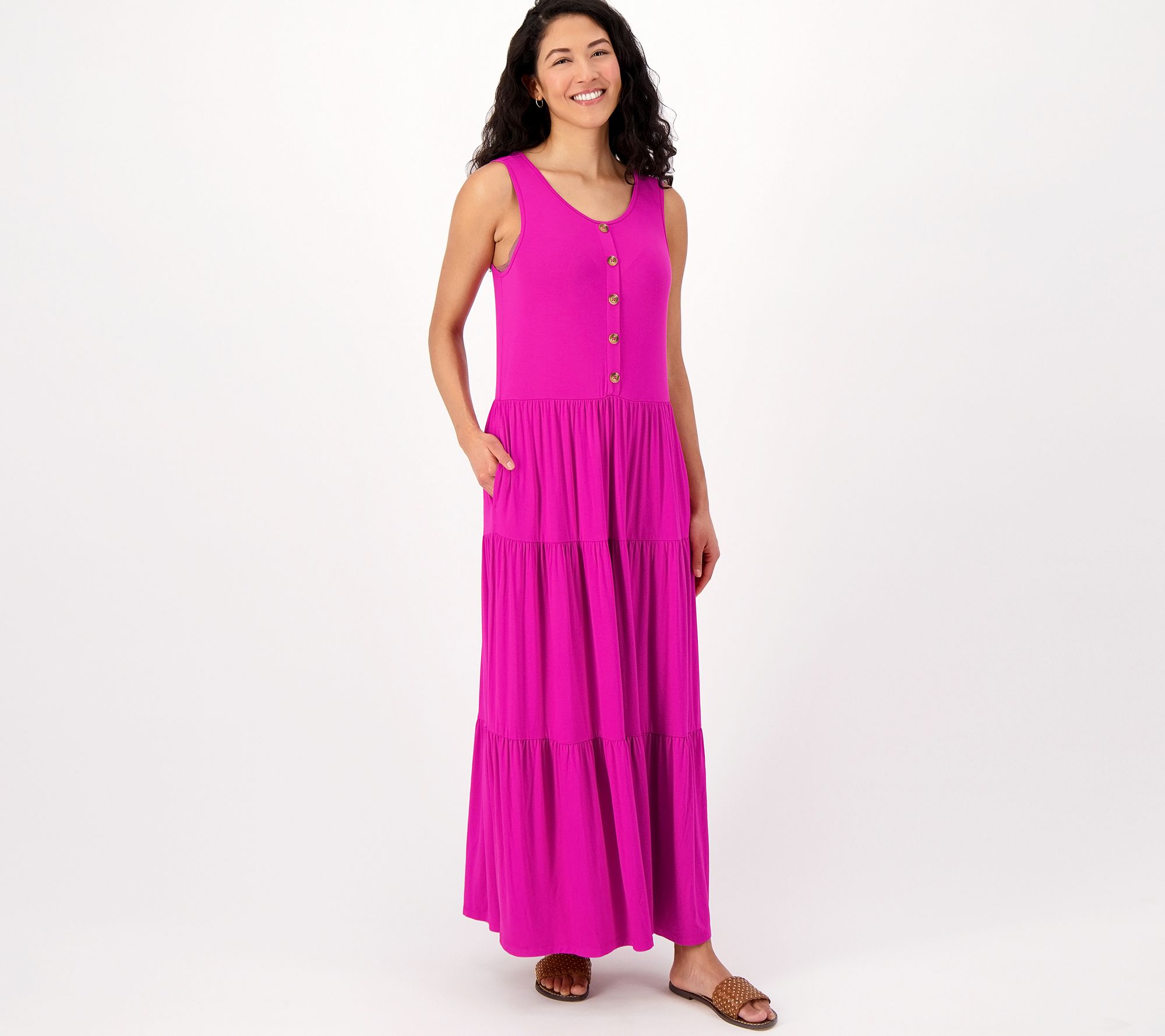 Joan Rivers Petite Jersey Tiered Maxi Dress