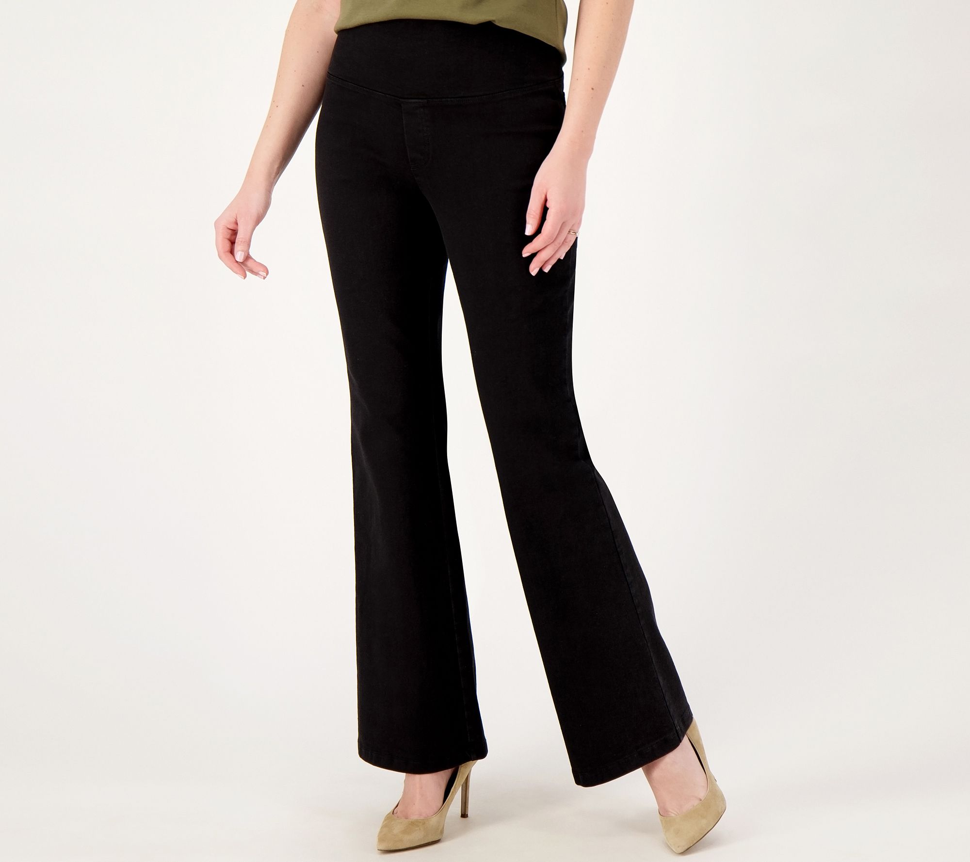 Women With Control Regular Faux Drawstring Waist Pants with