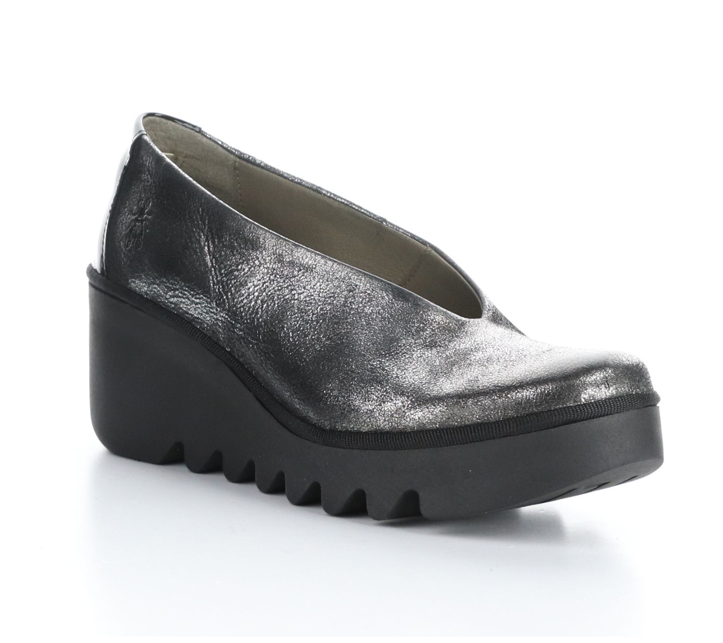 Fly London Metallic Leather Wedges - Beso - QVC.com