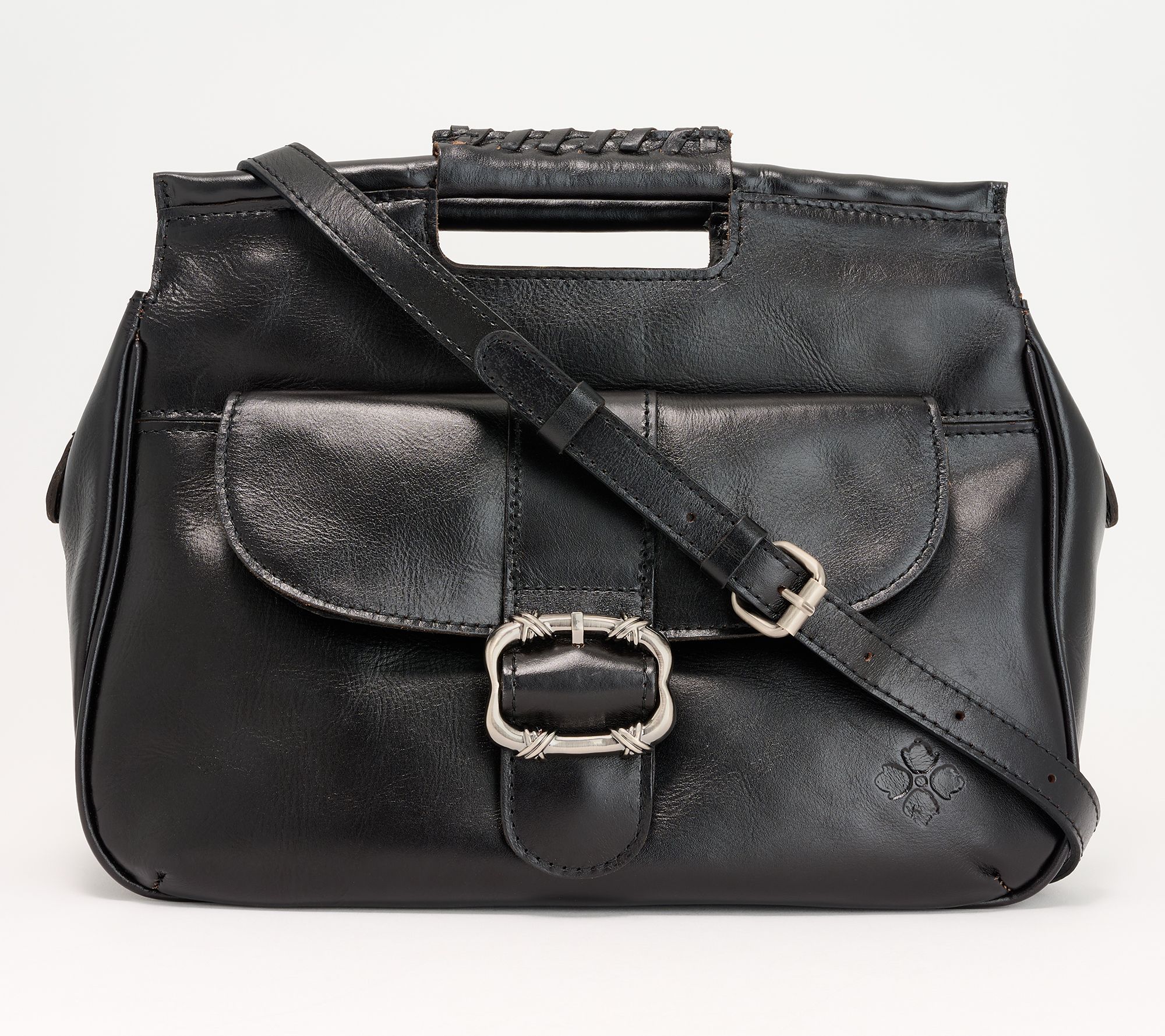 "As Is" Patricia Nash Large Silvella Cut Out Handle Leather Satchel
