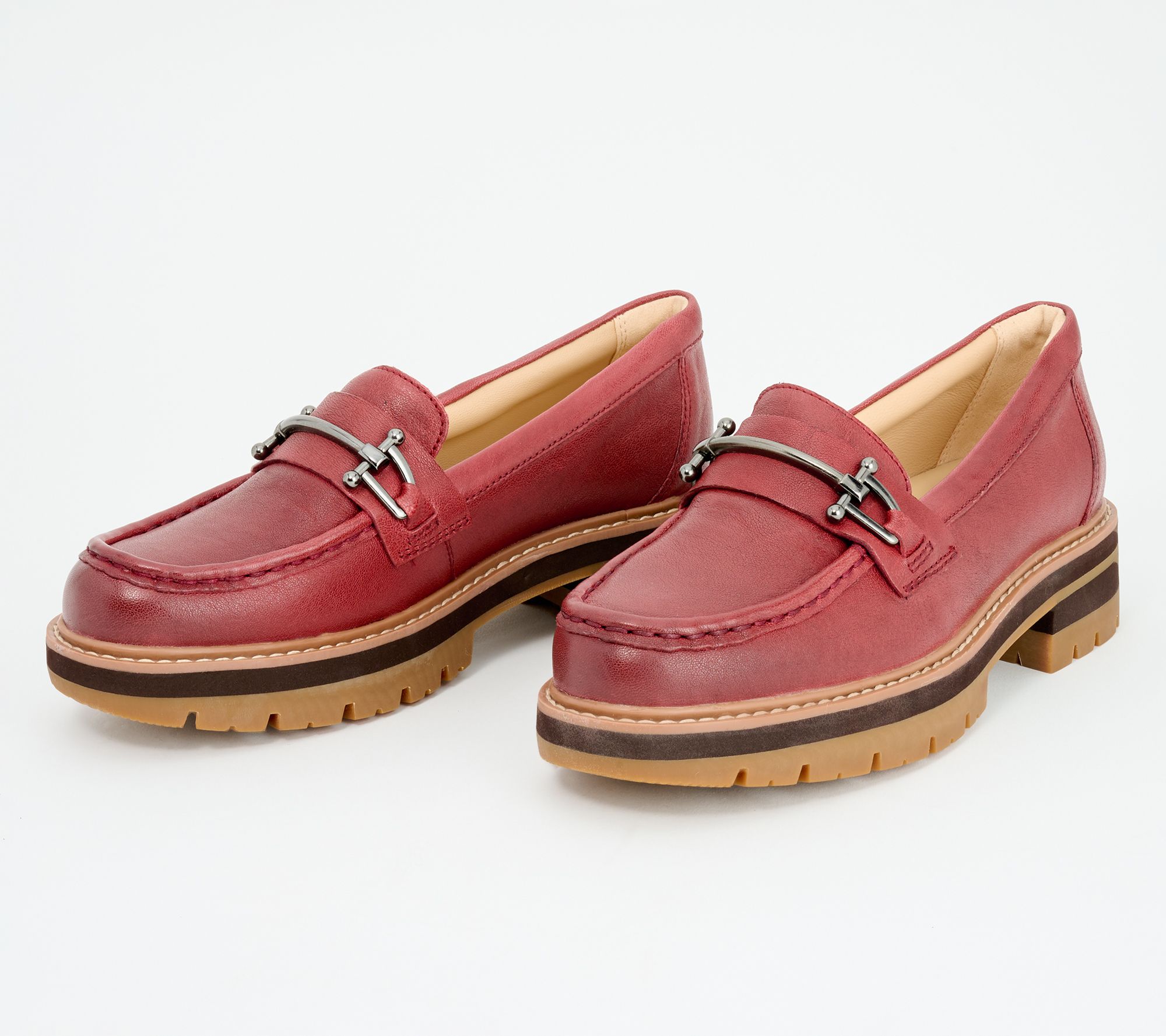 "As Is" Clarks Leather Lug Loafer- Orianna Bit