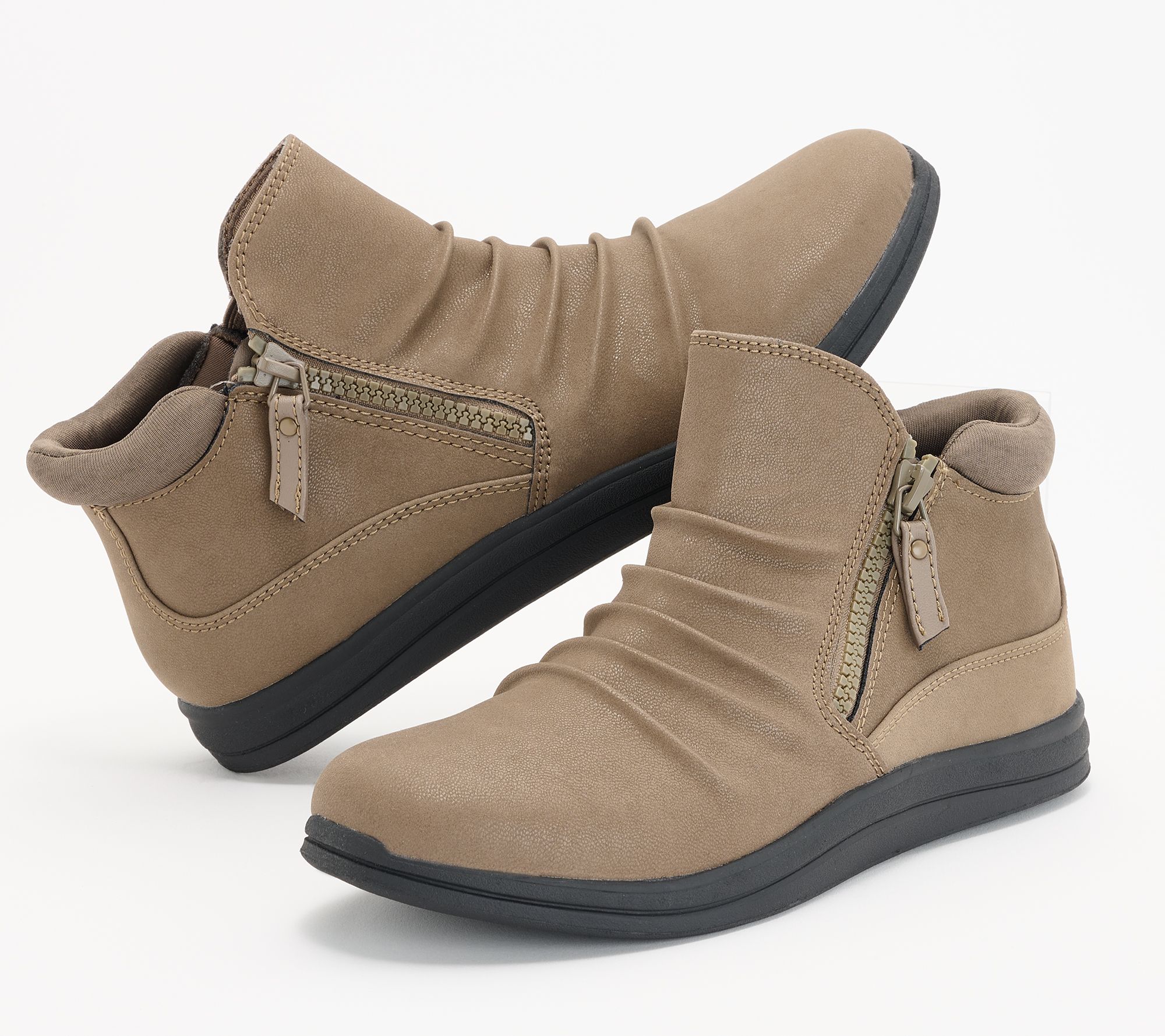 As Is Clarks Cloudsteppers Slip-On Booties-Breeze Range