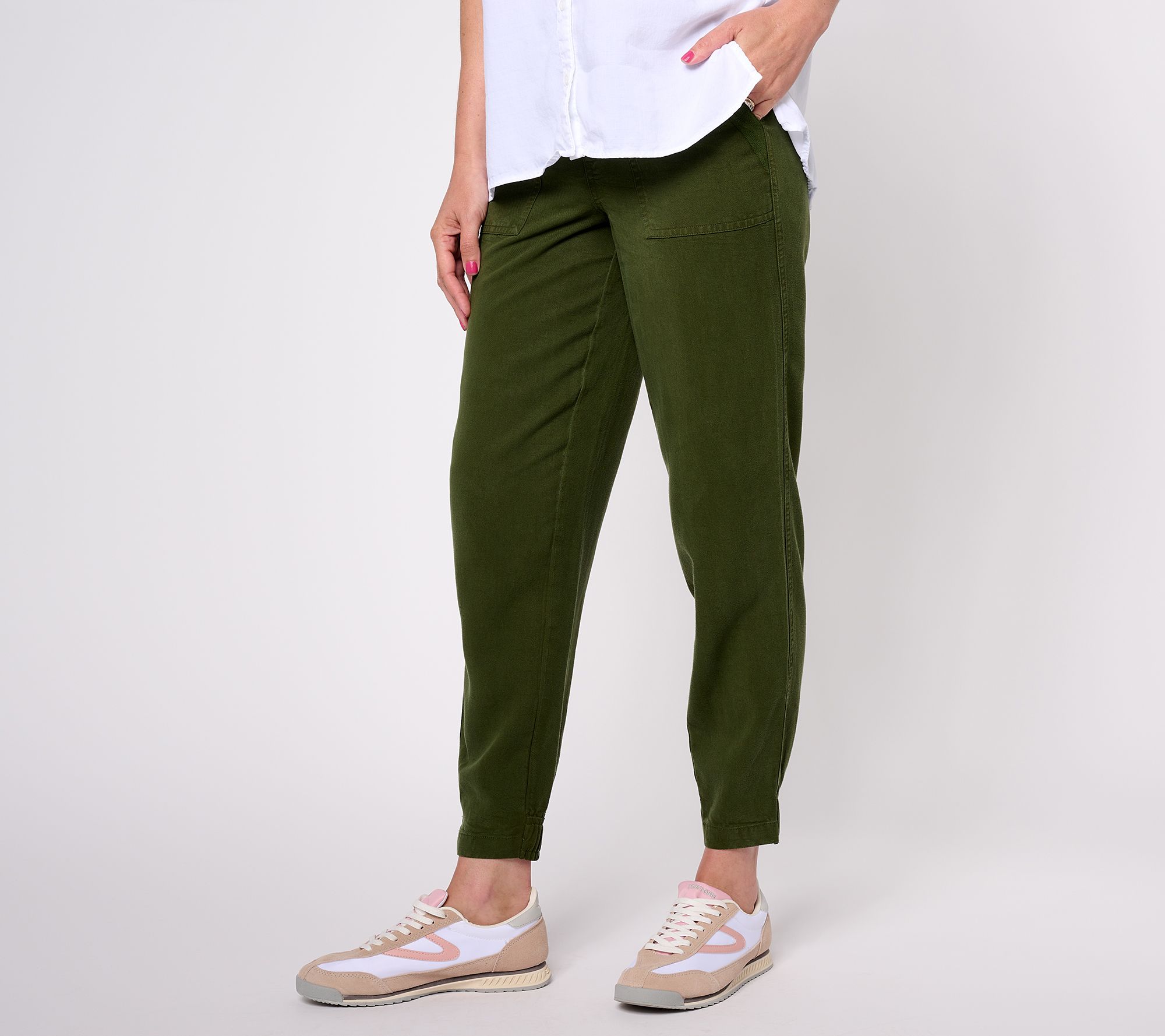 "As Is" AnyBody Regular Sandwashed Twill Pants with Pockets