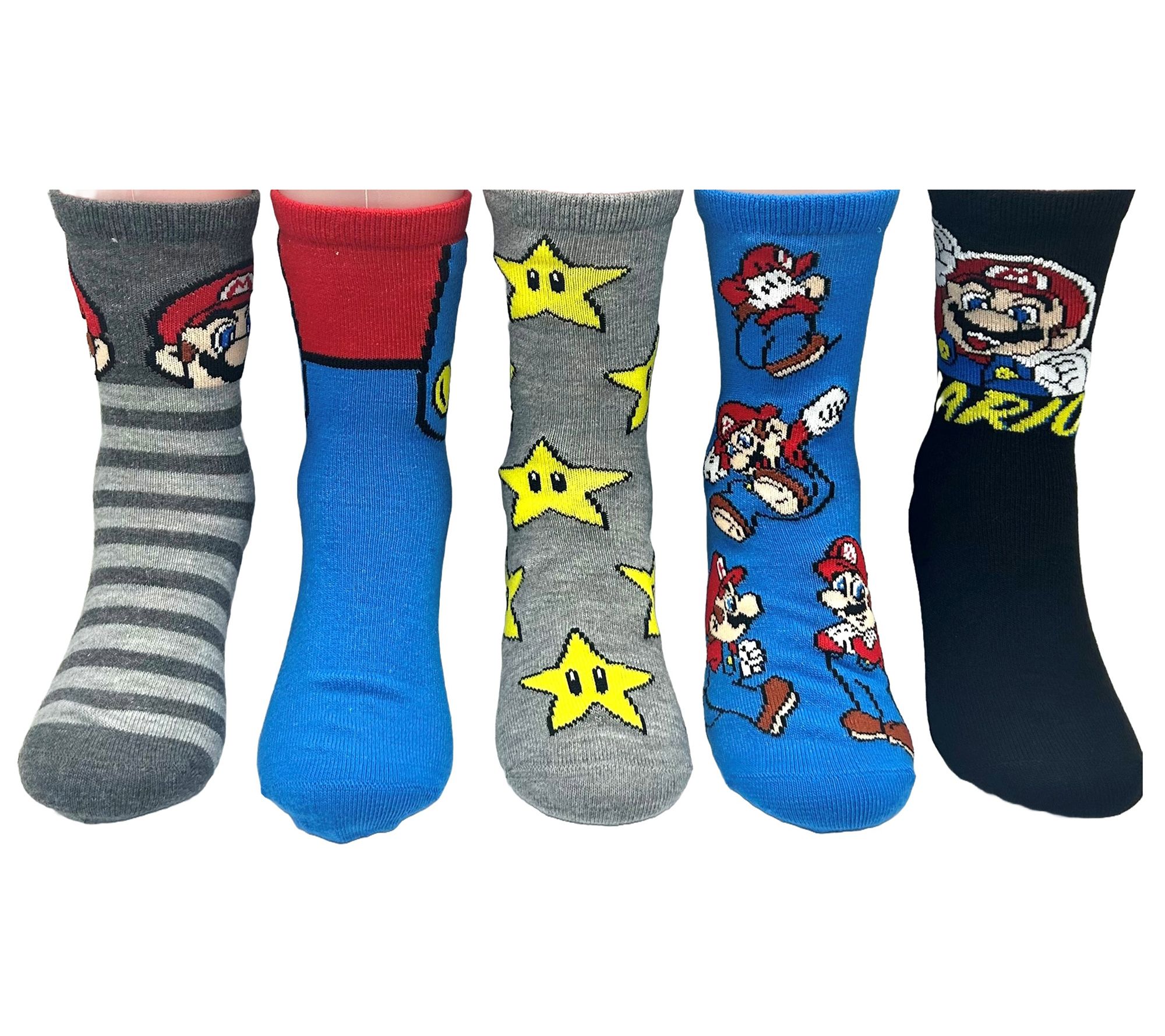 Super Mario Boy's Crew Sock Set - 5 Pair