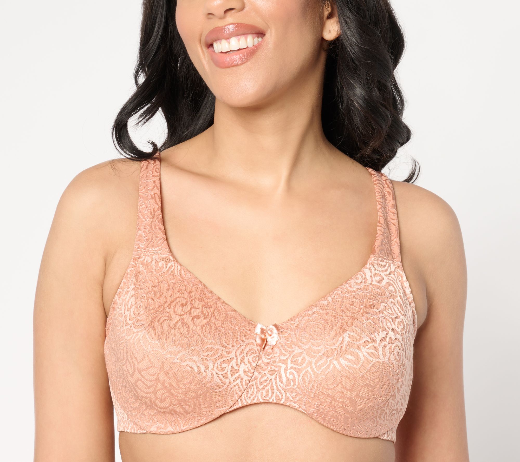 "As Is" Breezies Wild Rose Lace Underwire Minimizer