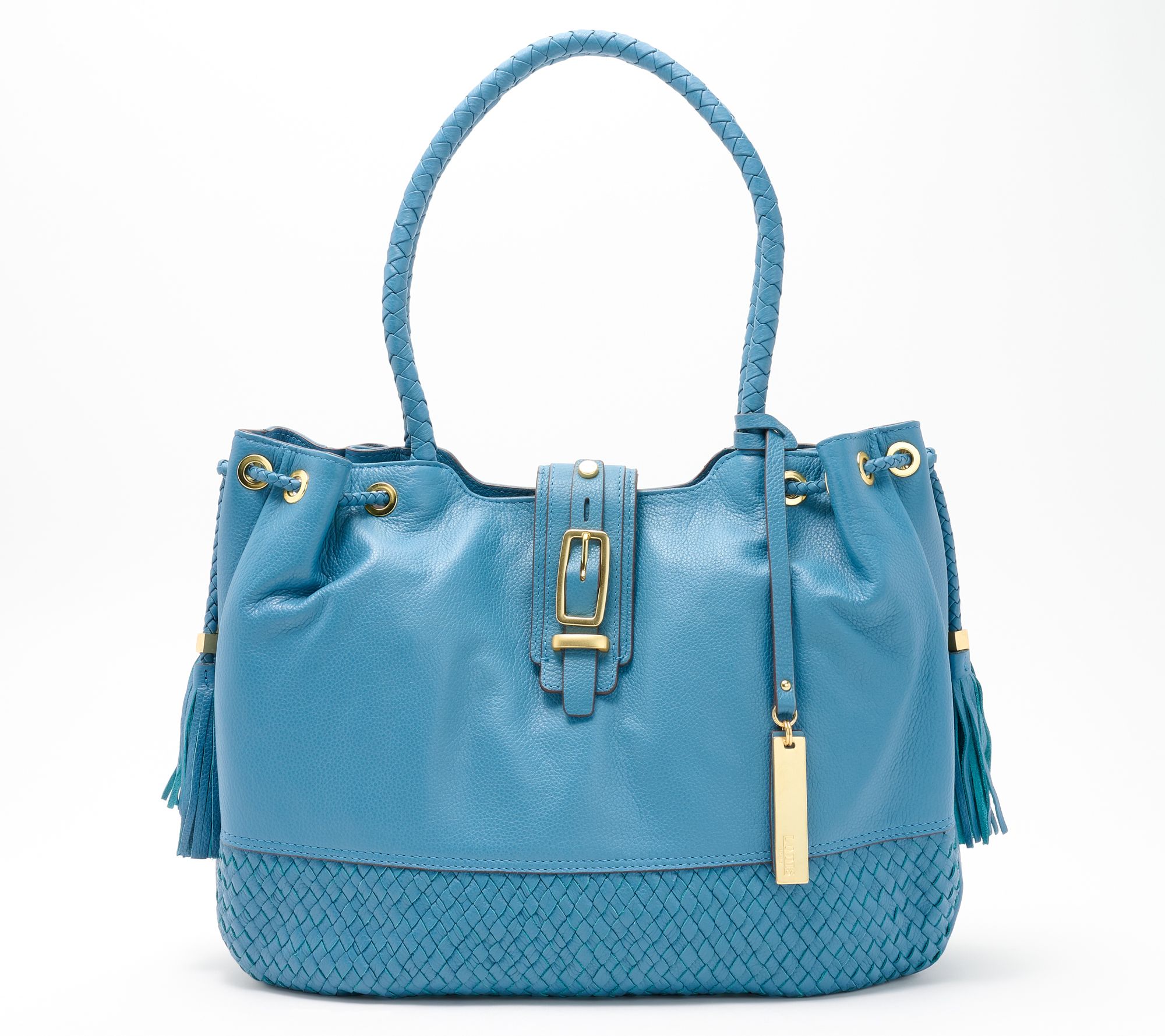 "As Is" LODIS Woven Leather Cinch Amal Tote