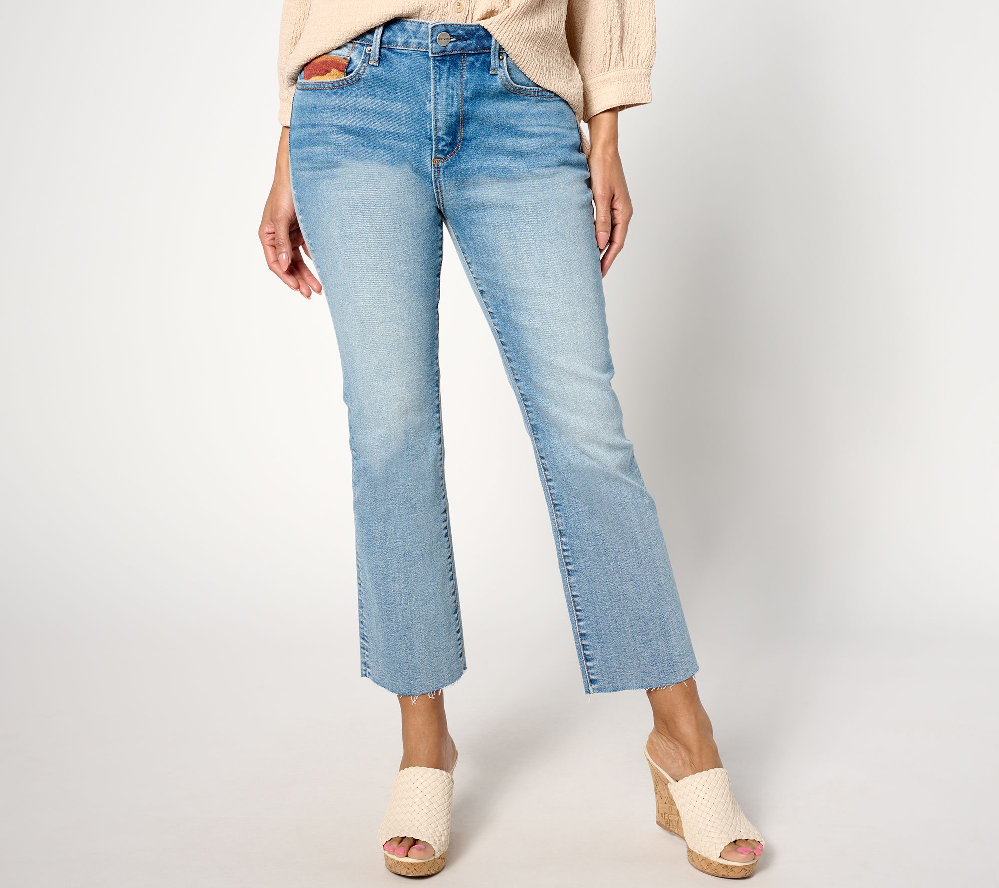 "As Is" Driftwood Jeans Roxy Embroider Kick Flare Jean - Desperado