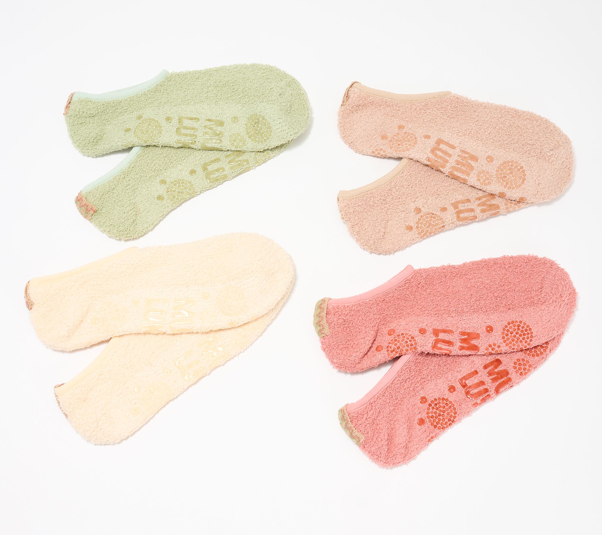 MUK LUKS Set of 4 Cozy Shea Butter Infused Travel Footsies