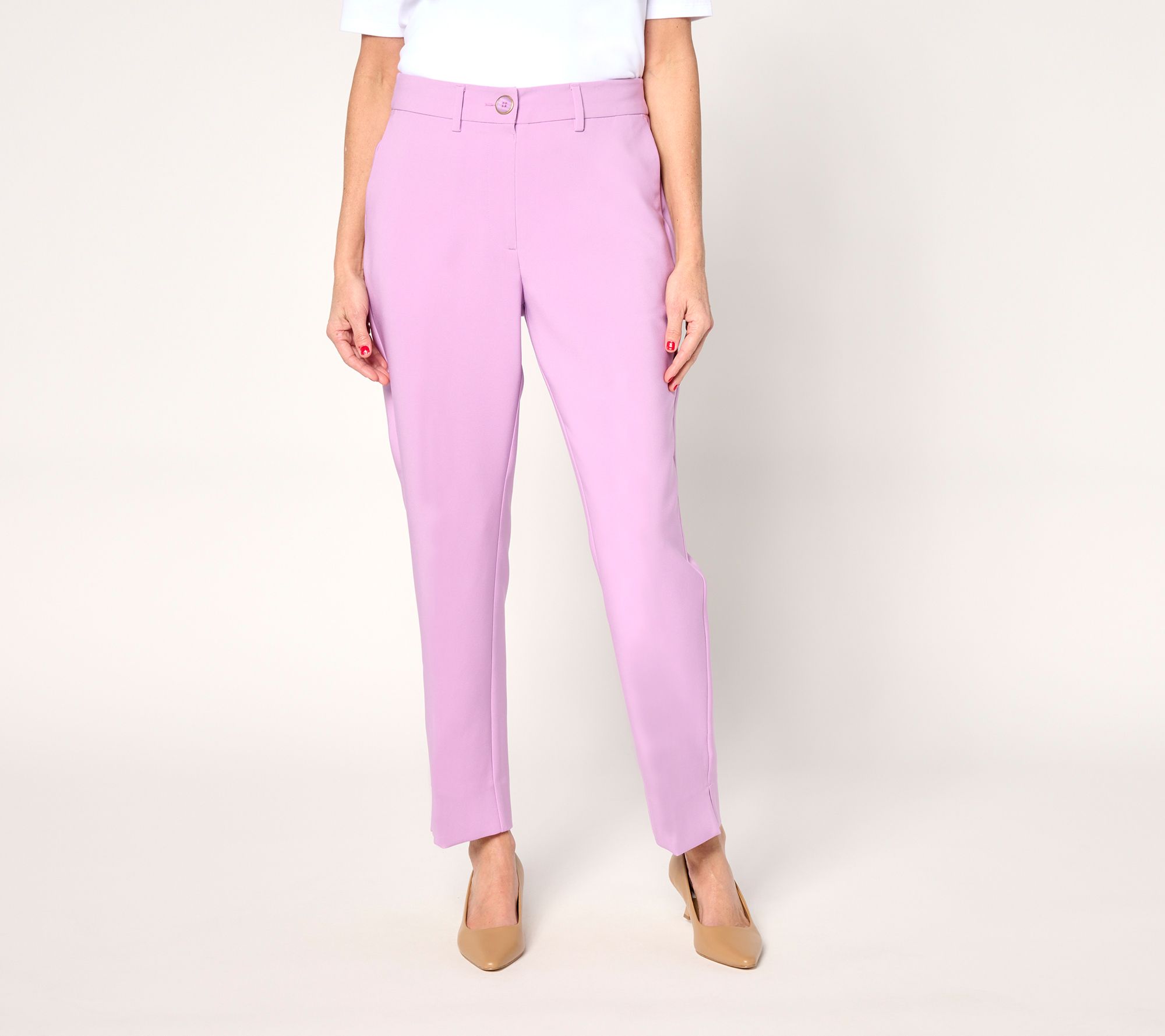 Isaac Mizrahi Live! Crepe Straight Leg Ankle Pants
