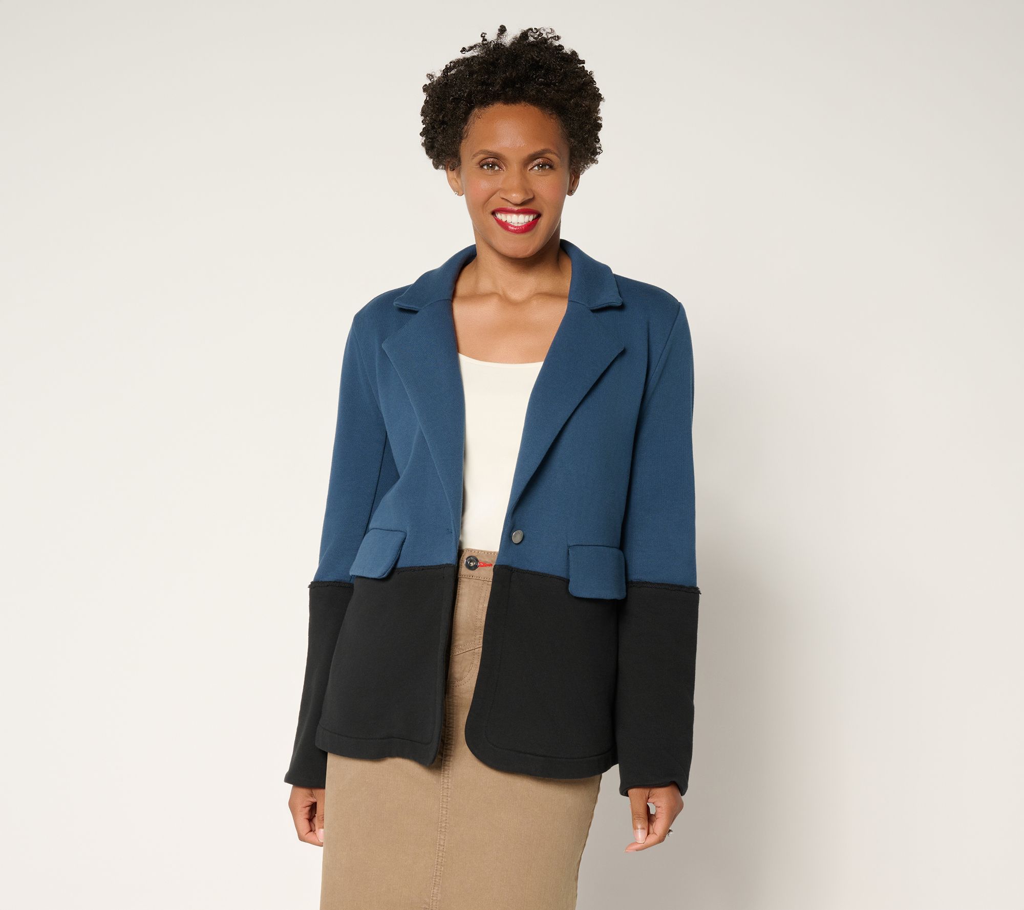 Peace Love World French Terry 2 Color Blazer