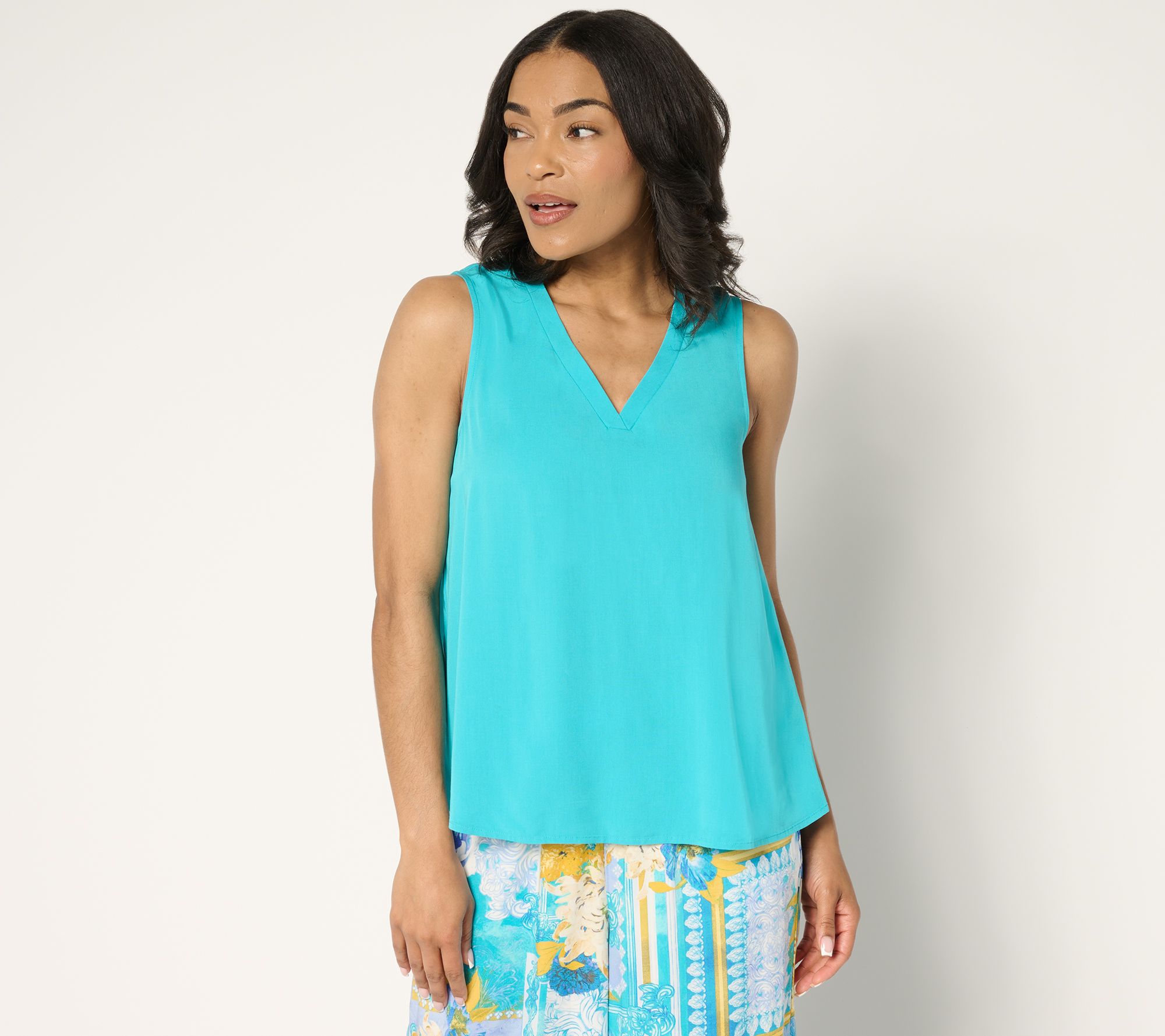Attitudes by Renee Rayon Blend V-Neck Tank Top