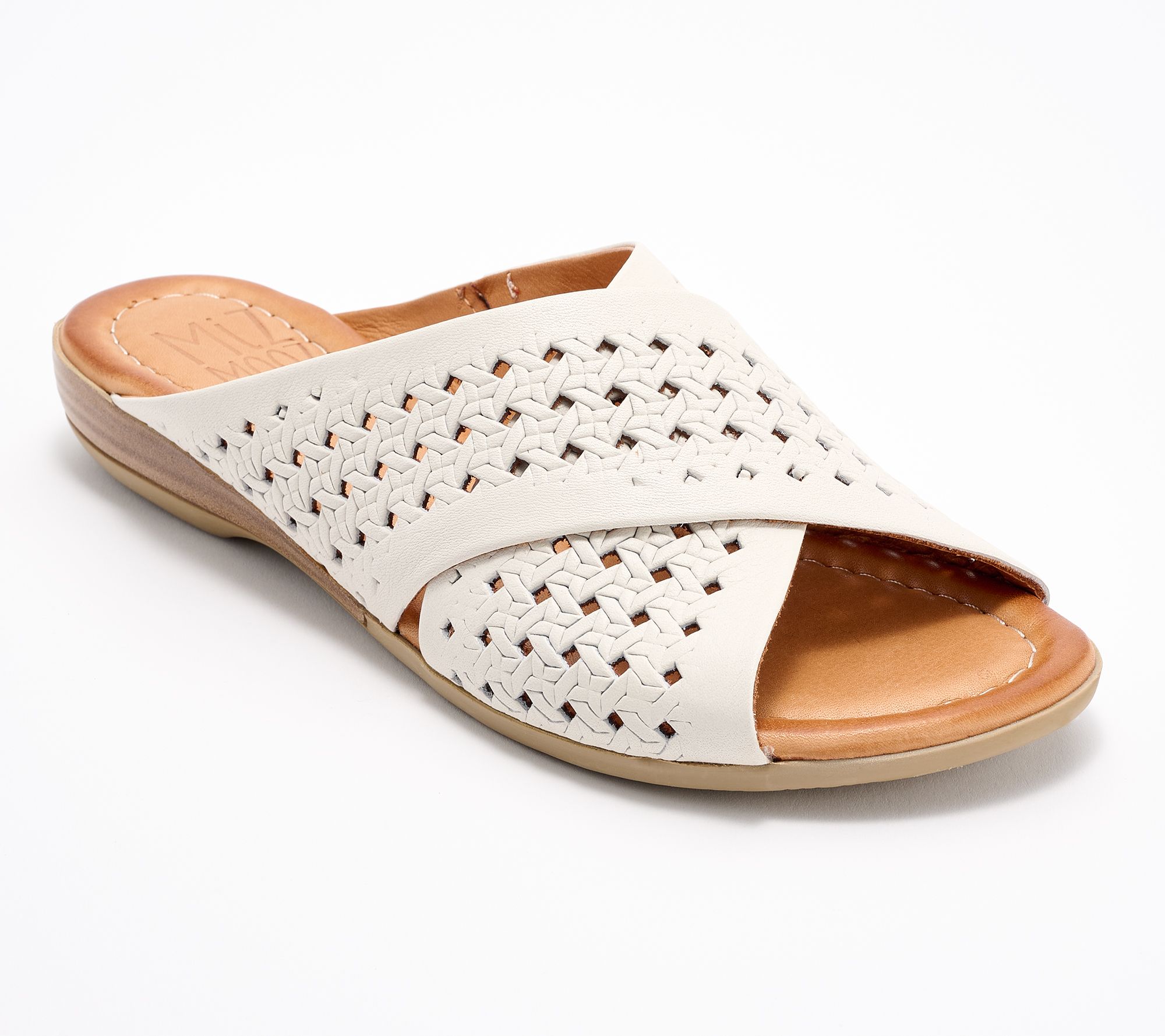 Miz Mooz Leather Crossover Slide Sandals - Jaylene