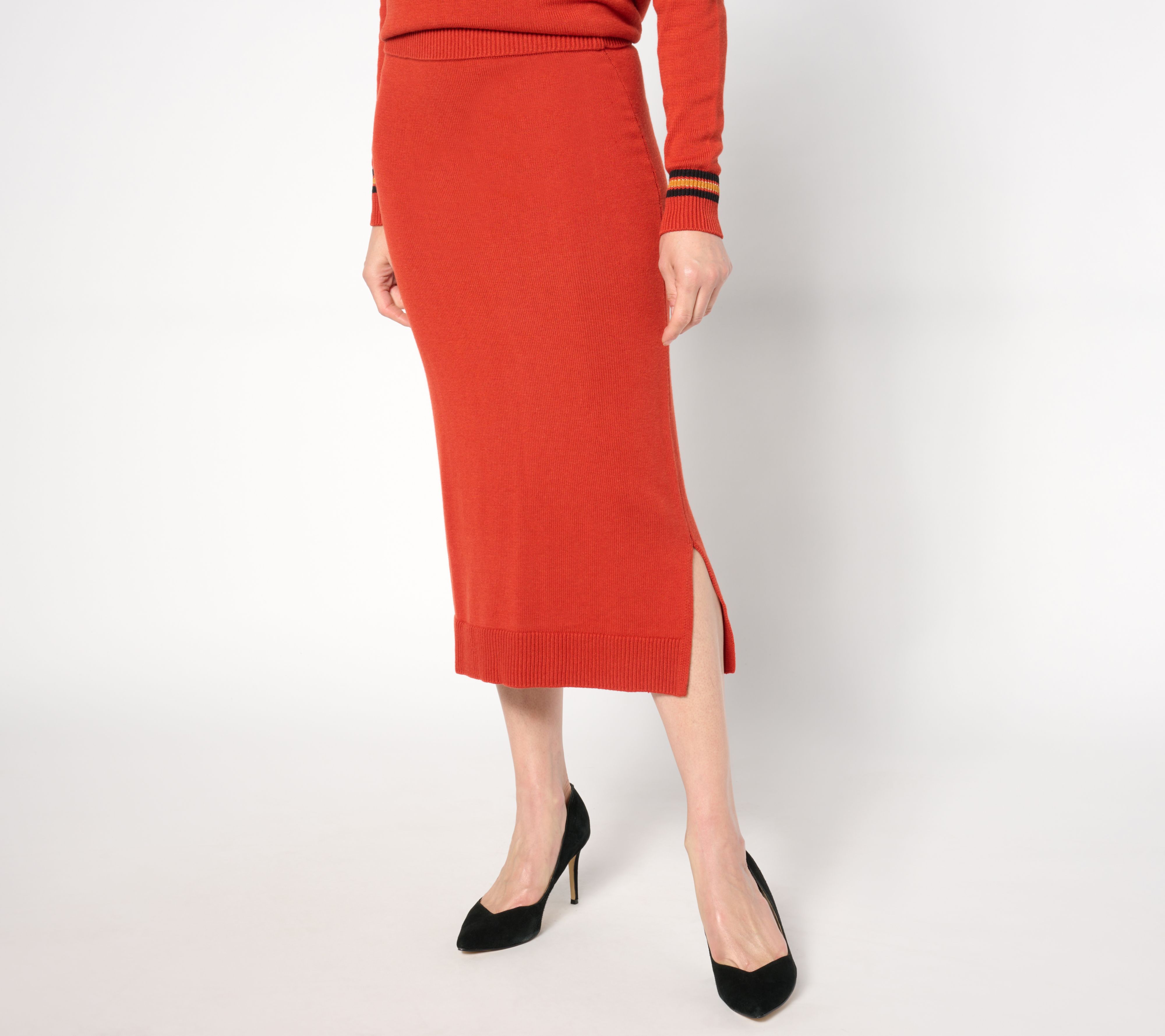"As Is" Studio Park X Shawn Killinger Sweater Skirt with Side Slit