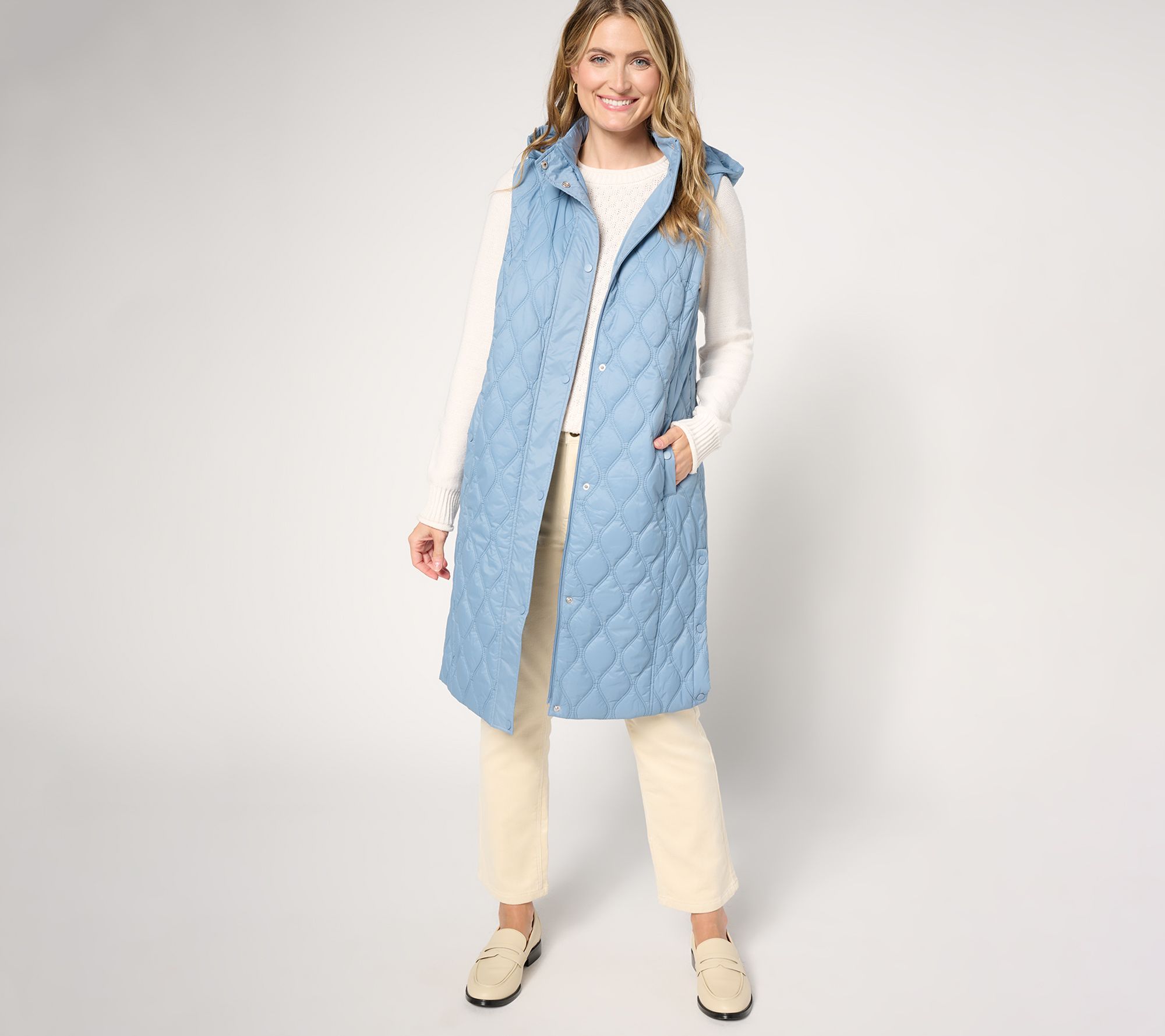 "As Is" Susan Graver Weekend Petite Water Reistant Nylon Quilted Vest