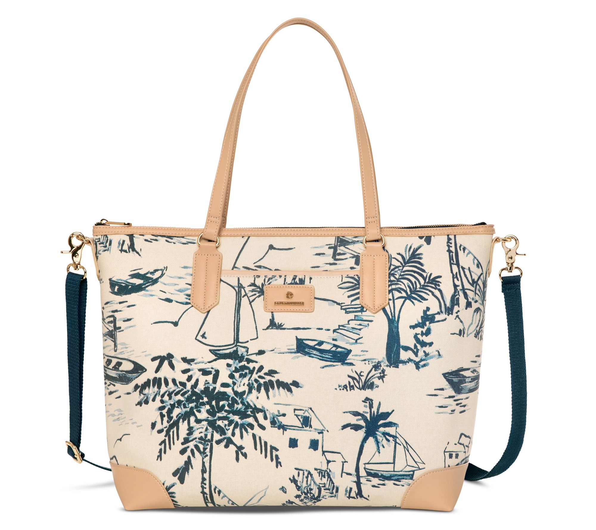 Spartina 449 Tech Tote Bag w/ Trolley Sleeve &Crossbody Strap