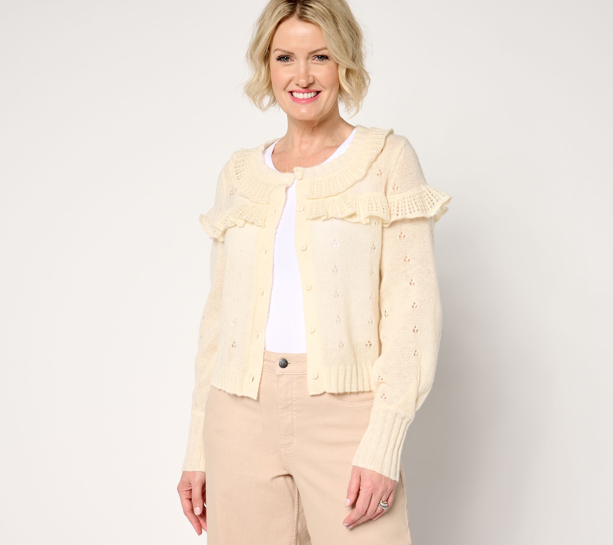 "As Is" Me by Jennie Garth Folly Pointelle Cardigan