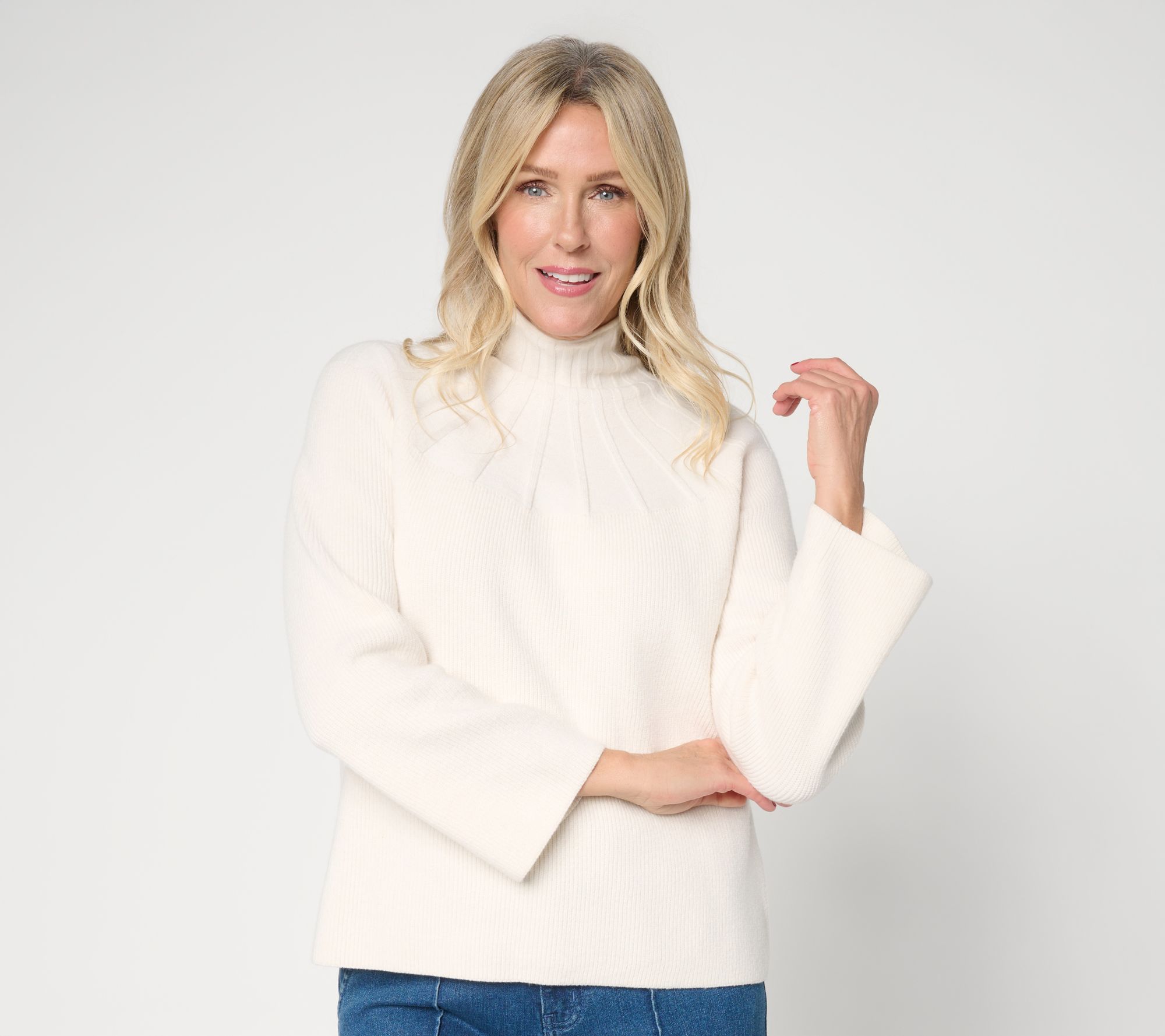 Me by Jennie Garth Mock Neck Raglan Sleeve Sweater