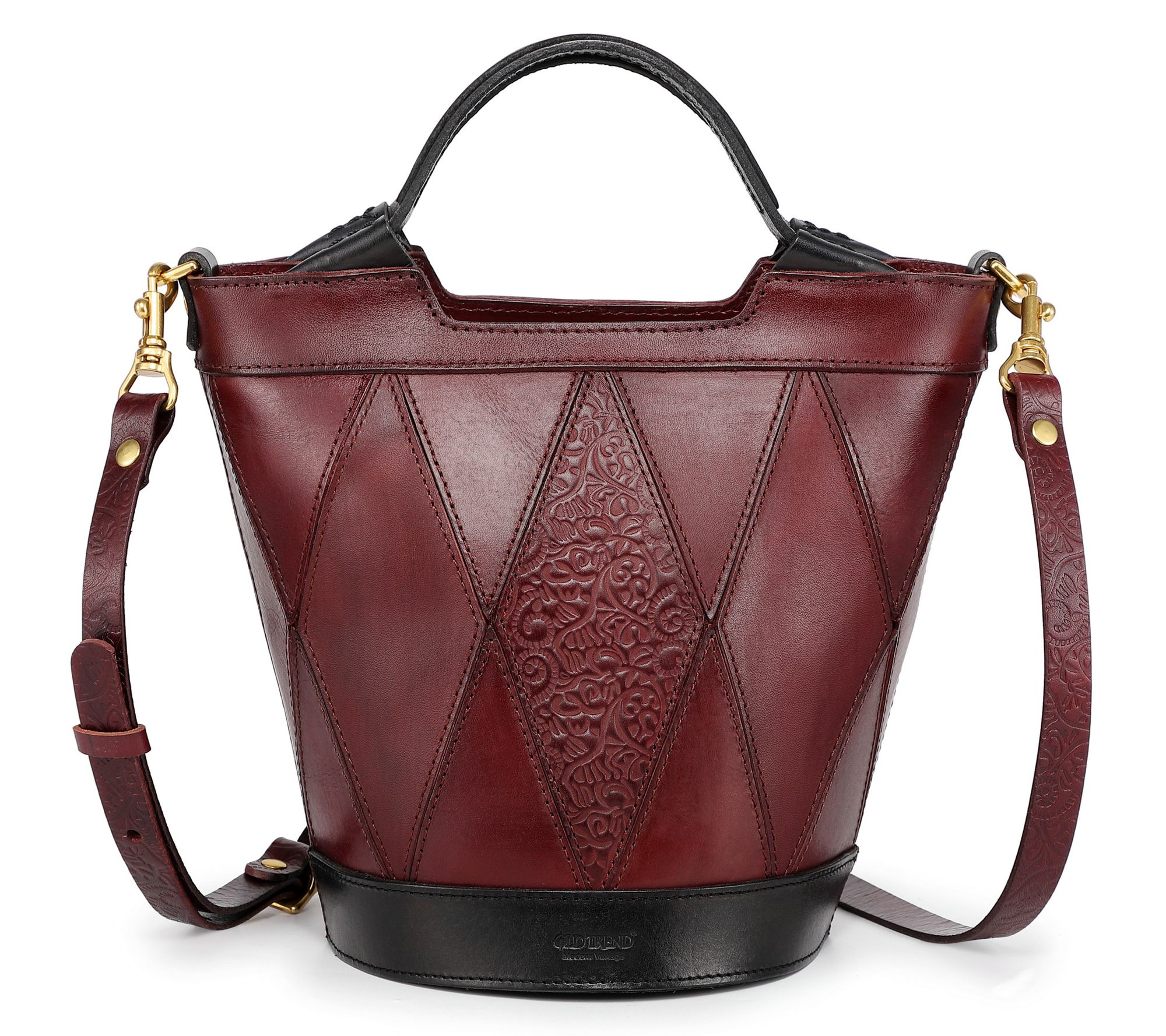 Old Trend Primrose Bucket Leather Top Handle Tote w/ Crossbody
