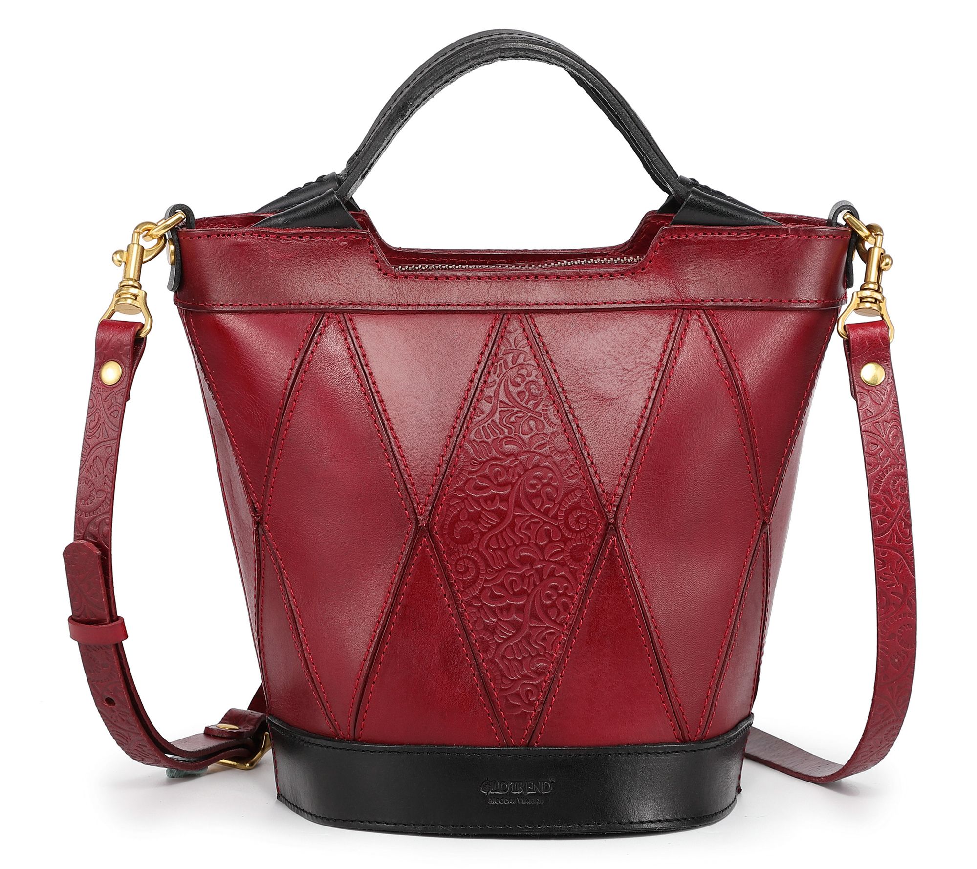 Old Trend Primrose Bucket Leather Top Handle Tote w/ Crossbody