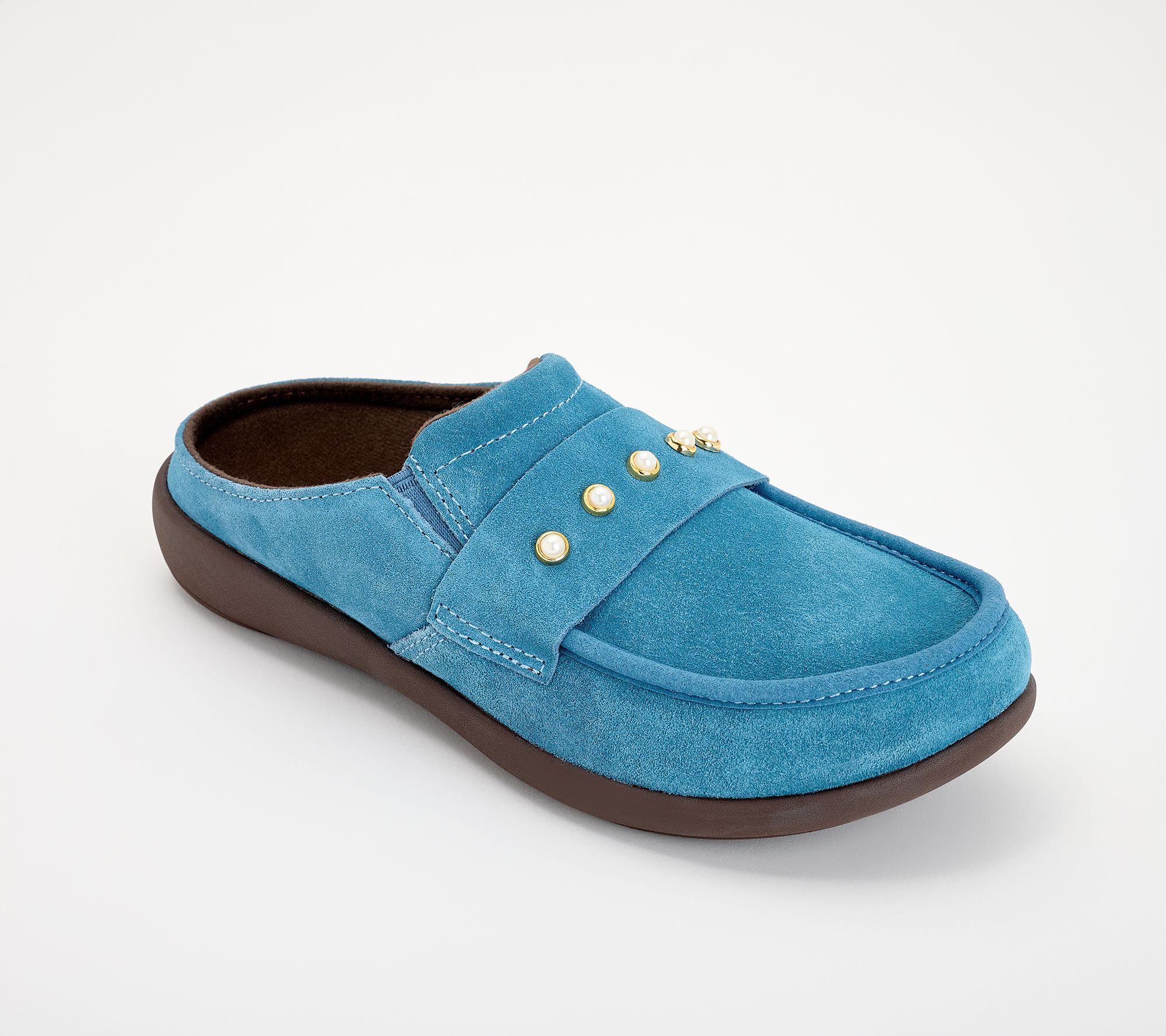 Revitalign Orthotic Embellished Suede Mules - Siesta Franny