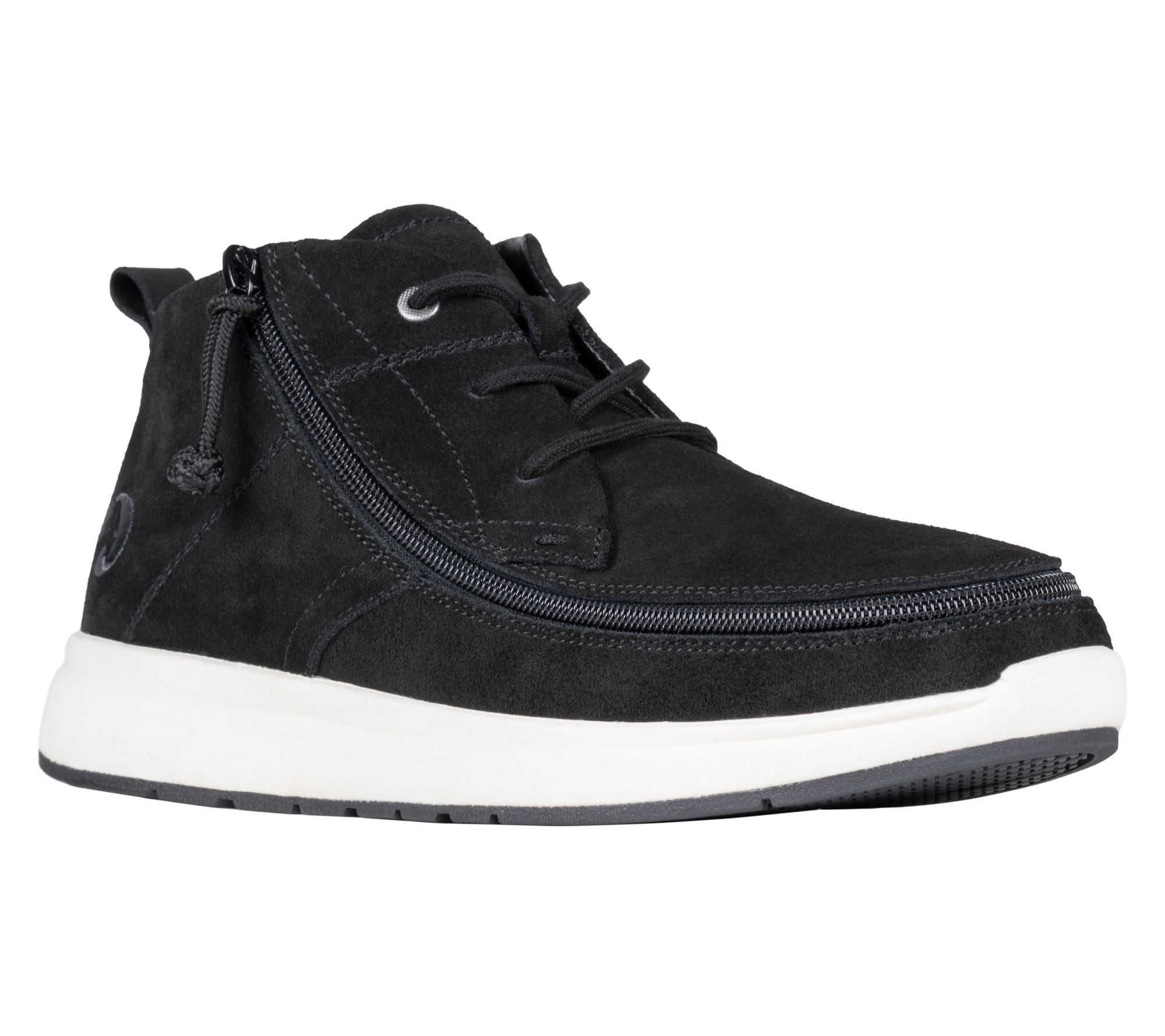 BILLY Footwear zip-on Men's Black Suede ComfortChukka