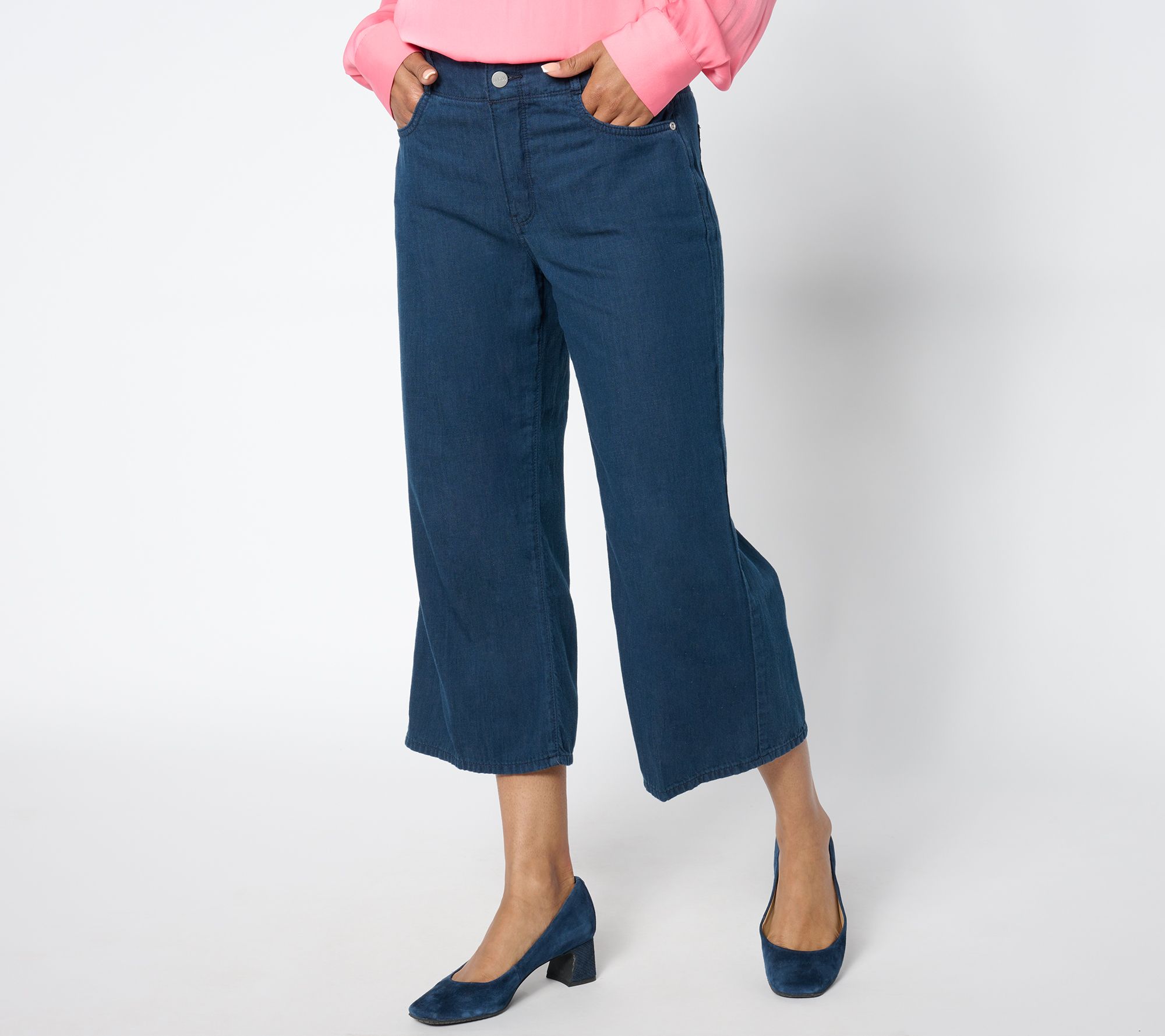 "As Is" NYDJ High Rise Brigitte Wide Leg Capri - Serendipity