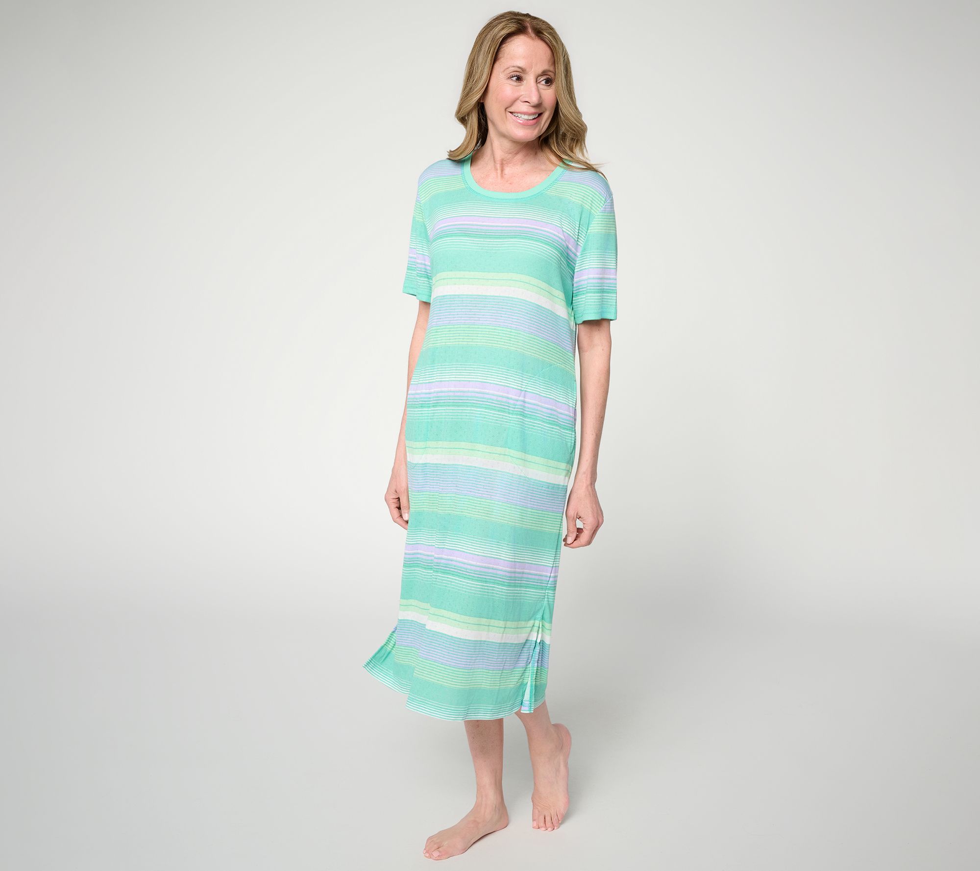 MUK LUKS Elbow Length Sleeve Skirted Dress with Pockets