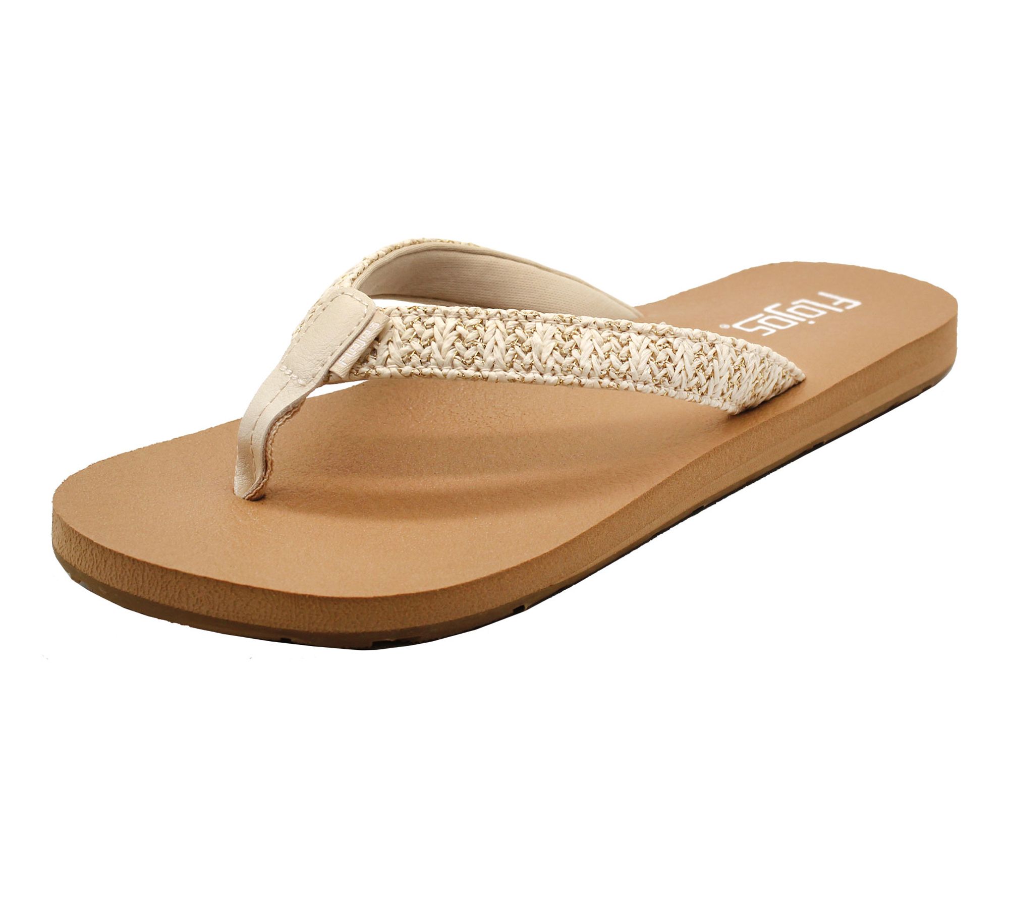 Flojos Woven Raffia Thong Sandal - Juno Weave