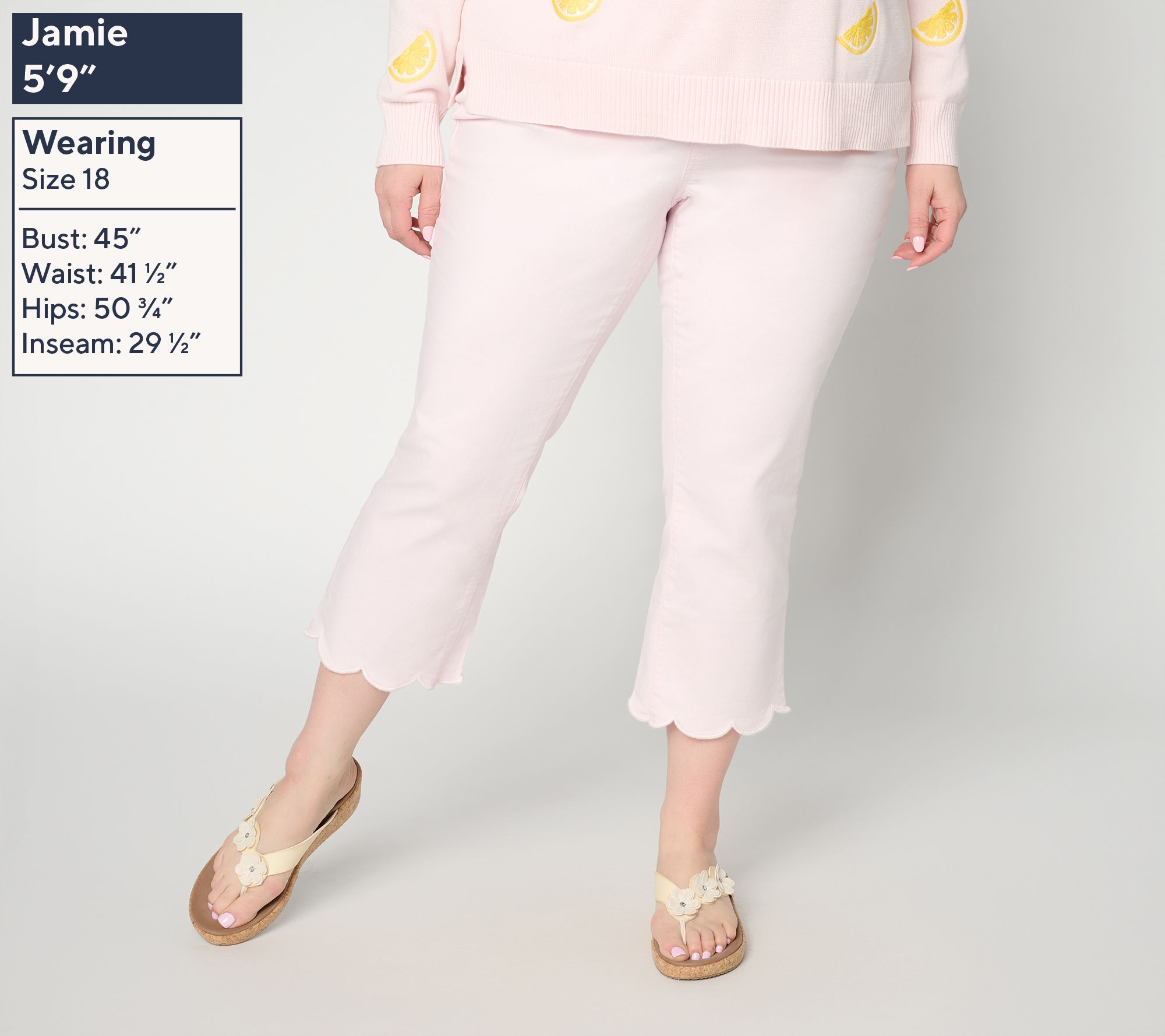 Belle by Kim Gravel TripleLuxe Twill Scallop Cropped Jean | QVC