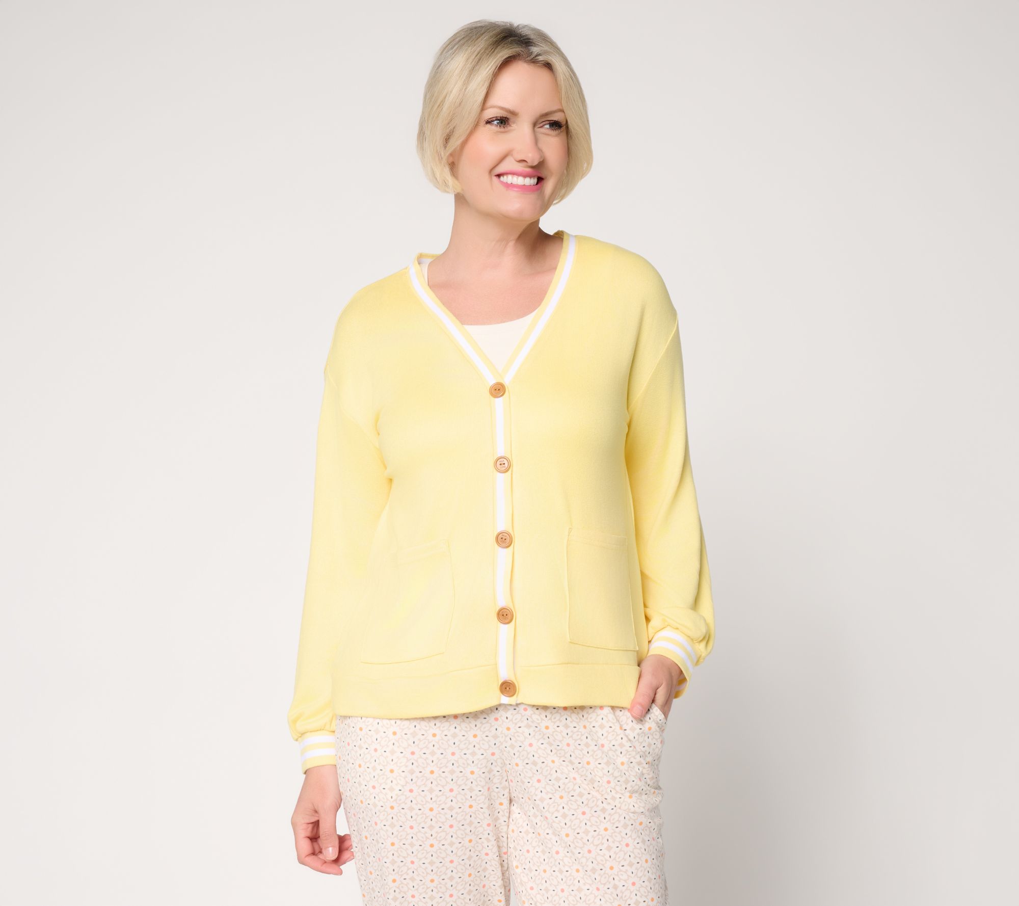  MUK LUKS Solid Butterknit Button Down Cardigan