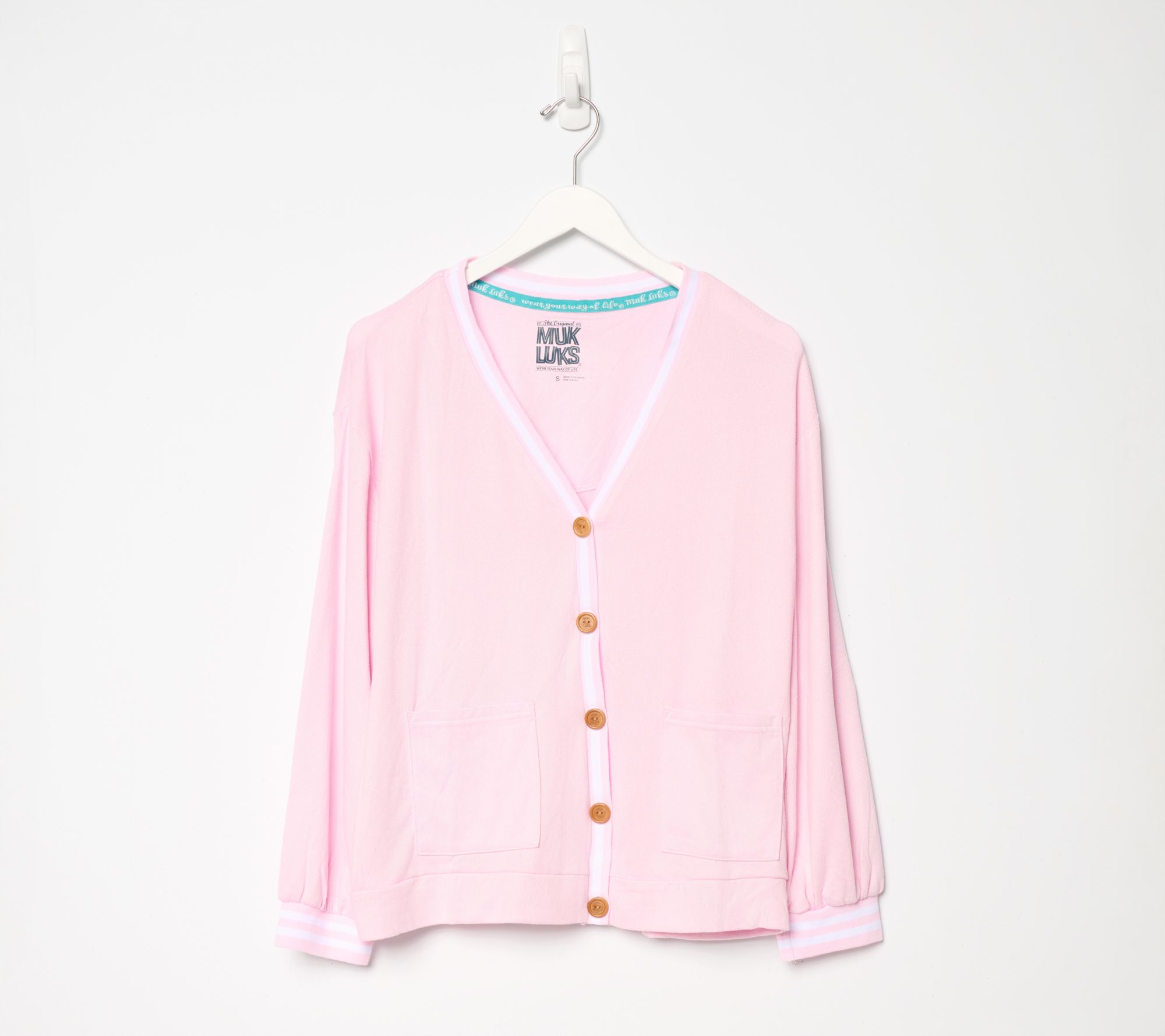 MUK LUKS Solid Butterknit Button Down Cardigan