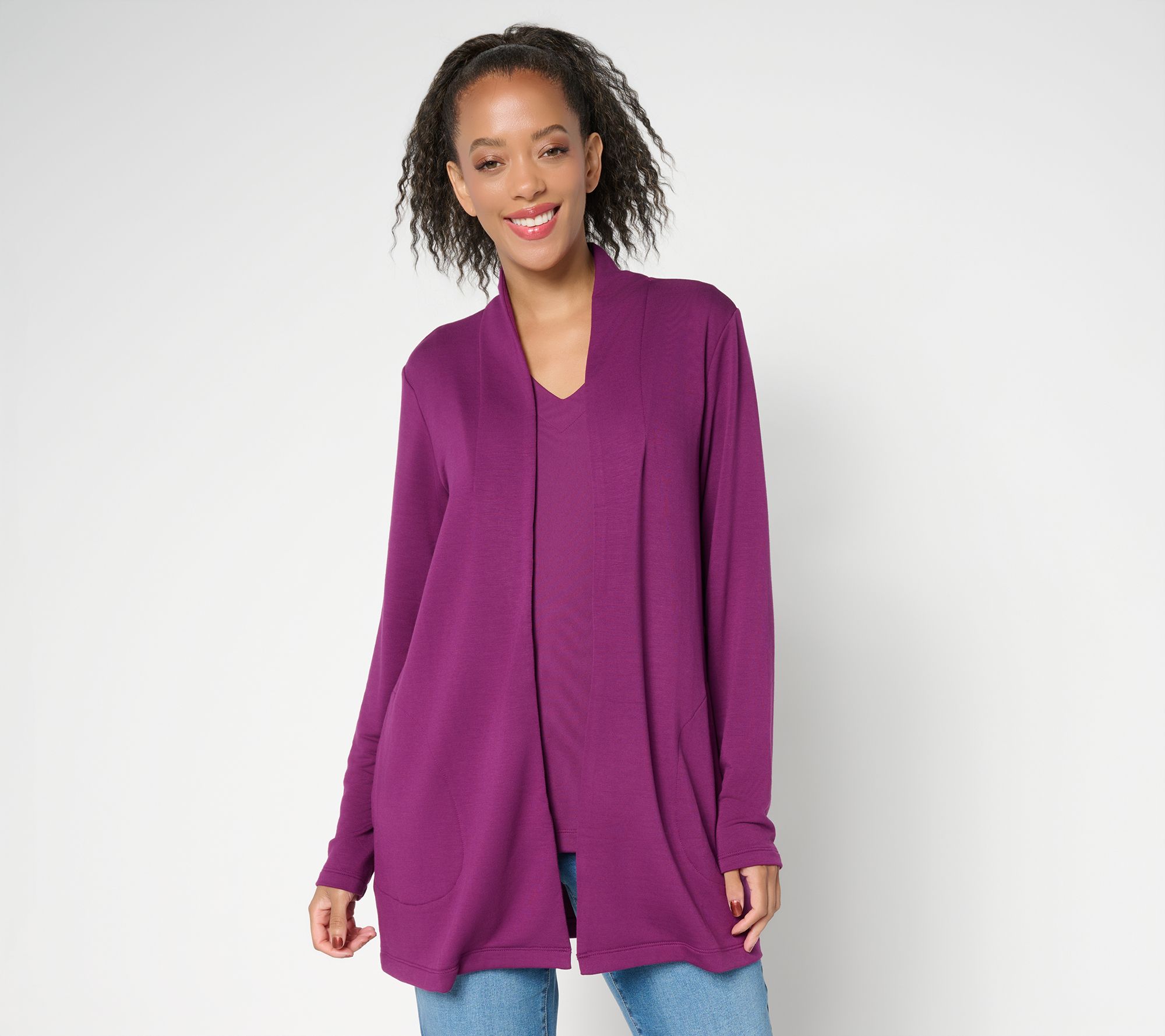 "As Is" Brandis Dress Out Loud Petite Acquitted Knit Duster Cardigan